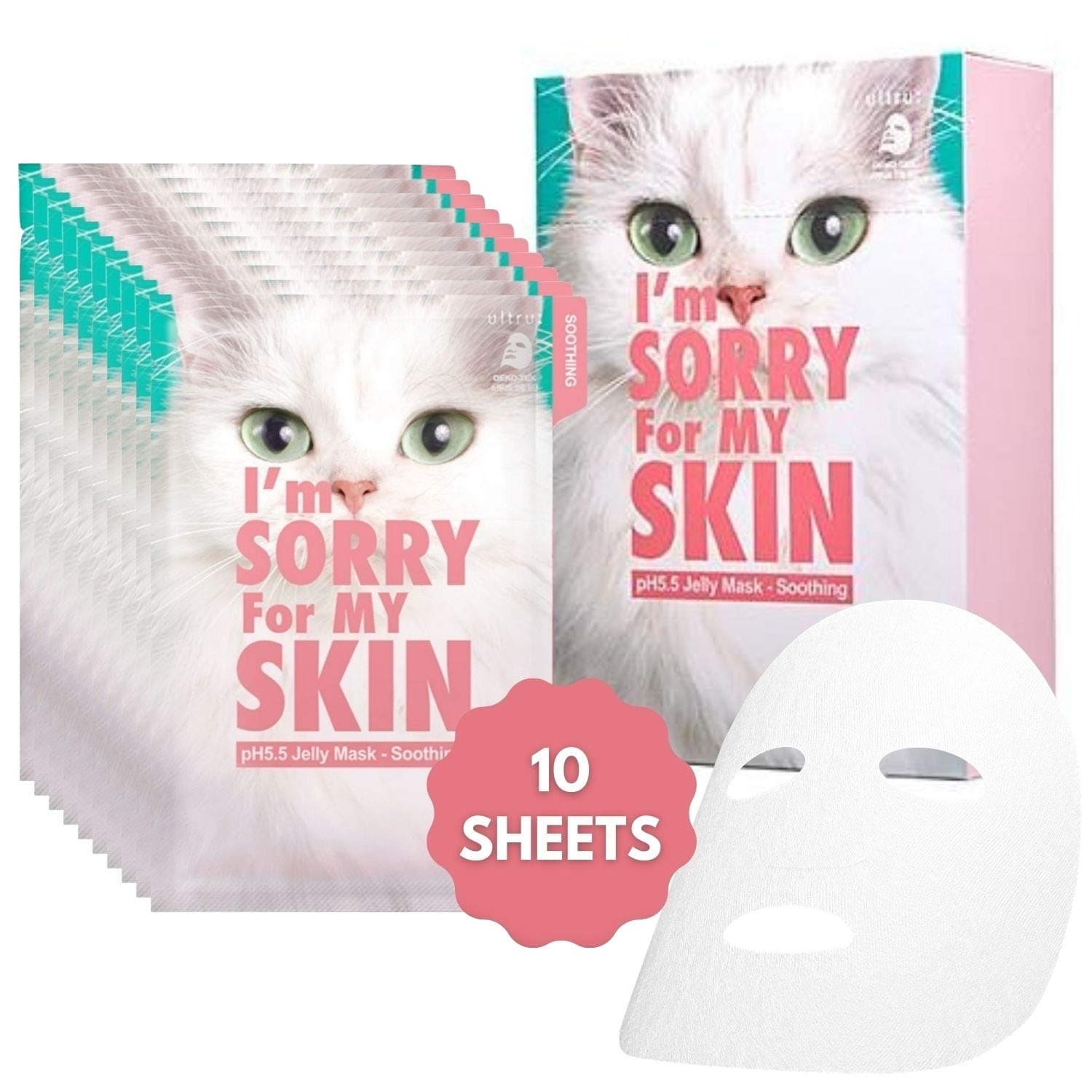ULTRU I'm Sorry For My Skin Jelly Face Masks (5 Sheets) (pH 5.5 Soothing)