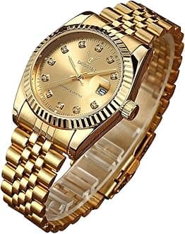 Mens Fashion Luxury Stainless Steel Calendar Rhinestone Waterproof Sports Women Unisex Quartz Watch