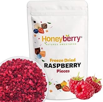 Freeze Dried Raspberry Pieces 500g - Premium Freeze-Dried Fruit Bits - 100% Natural, No Added Sugar or Preservatives Raw Dry Raspberry Grit for Baking, Cake Decorations, Yogurt, Porridge Oat, Smoothie