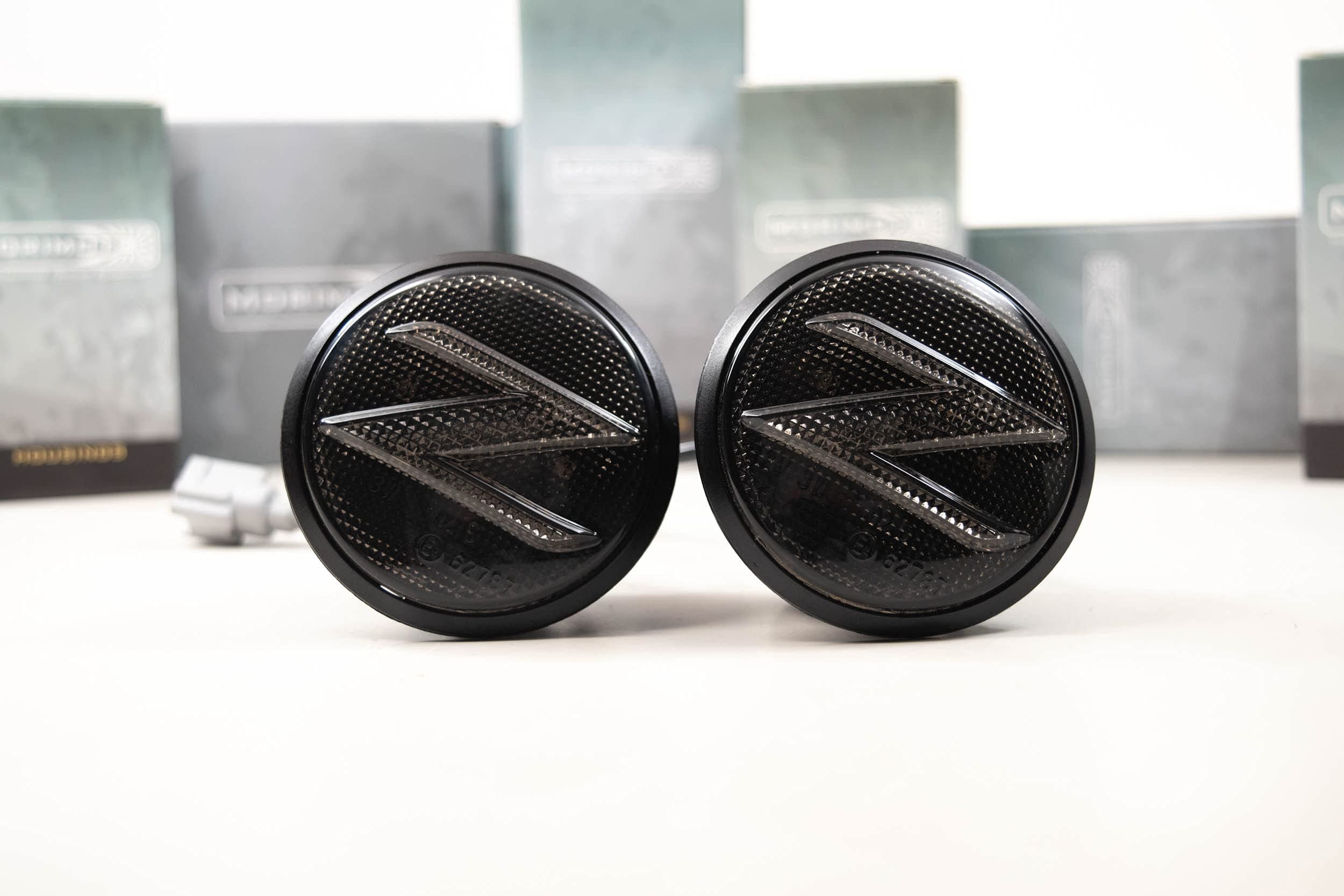 XB LED Side Markers Fits Nissan 370Z 2009-2020 Plug and Play OEM Replacement Performance Upgrade with Smoked Lens (PN: LF0561 pair of complete side marker assemblies)