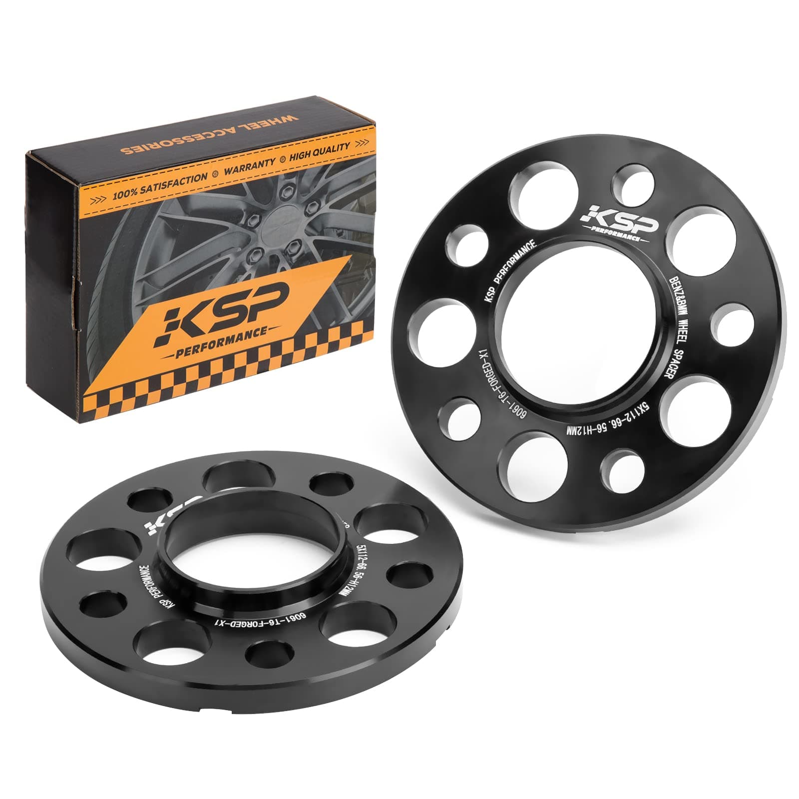 KSP PERFORMANCE 5X112mm Wheel Spacers,12mm 66.56mm Hubcentric Bore Forged Tuning Spacer for Most Vehicle, Newer A4 S4 A5 S5 A6 S6 A7 S7 A8 Quattro, 2019+ (G-Chassis),2pcs