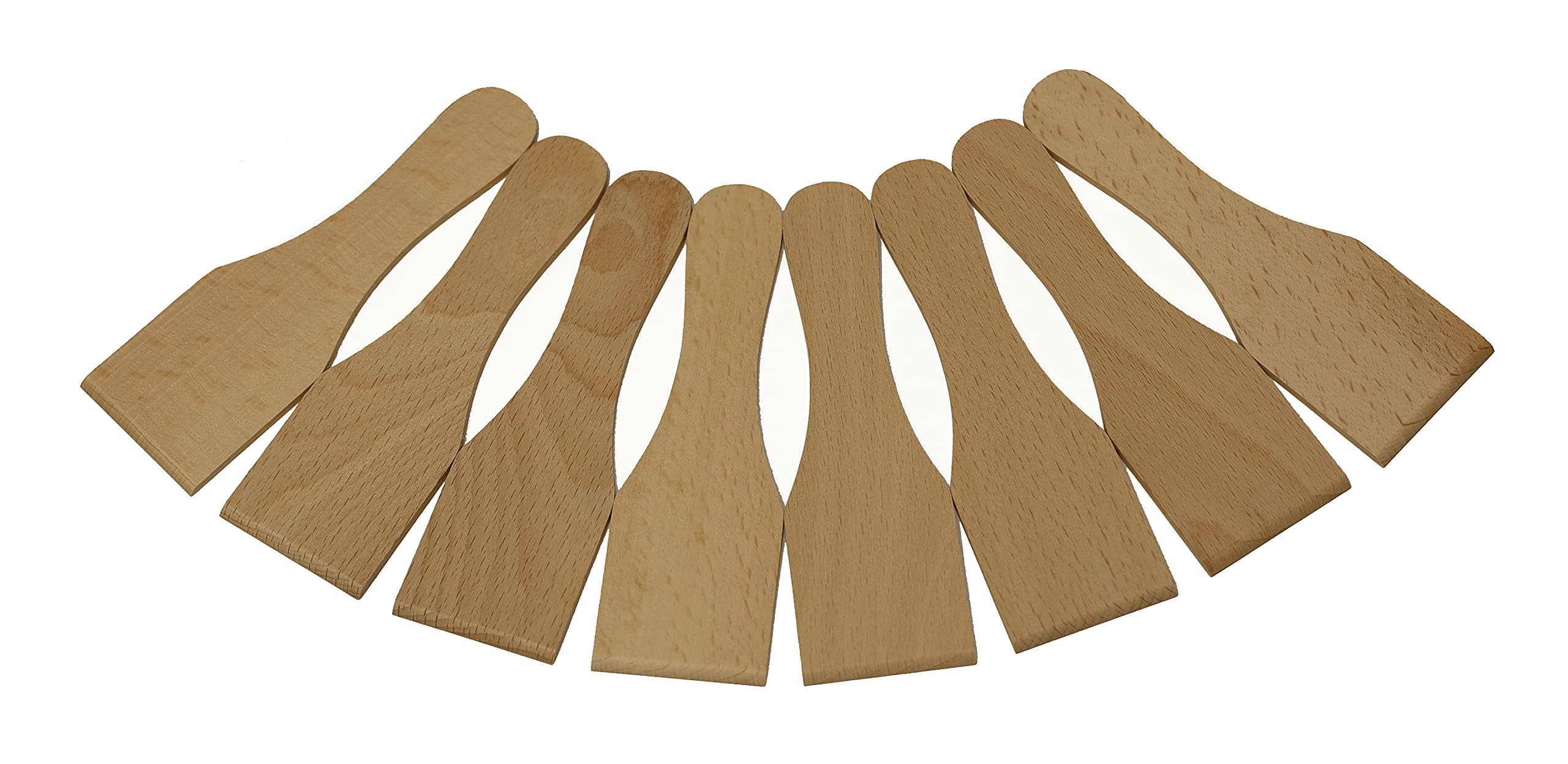 Wooden Raclette Spatula Set of 8 – Smooth Beechwood Scrapers Safe for Non‑stick Pans, Ideal for Raclette, Fondue & Baking