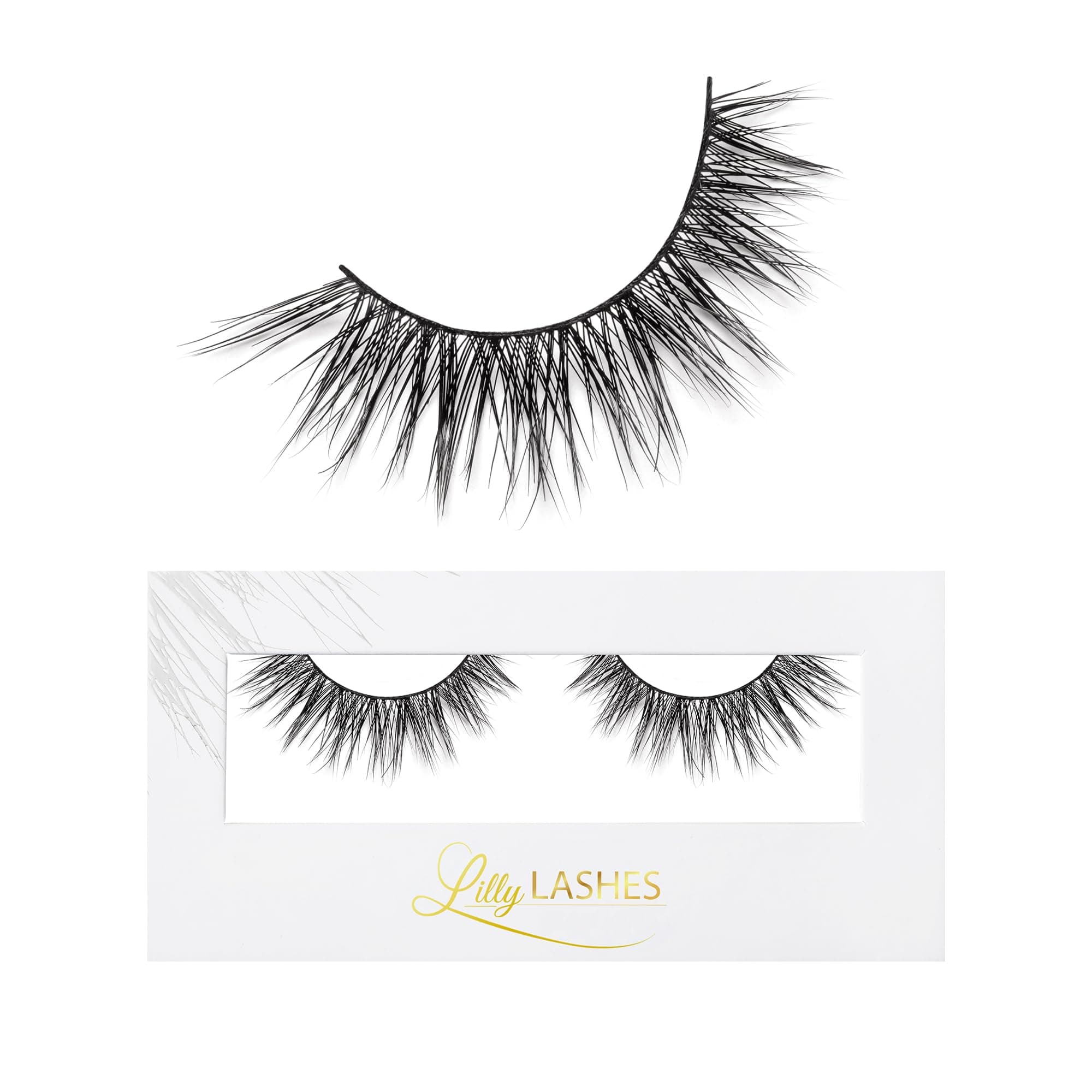 Lilly Lashes Luxe in Lite Mink Lashes | Wispy Lashes Mink | Natural Looking Eyelashes | False Eyelashes | Cat Eyes Mink Lashes | Strip Eyelashes | Eyelash Extension 13 mm Reusable