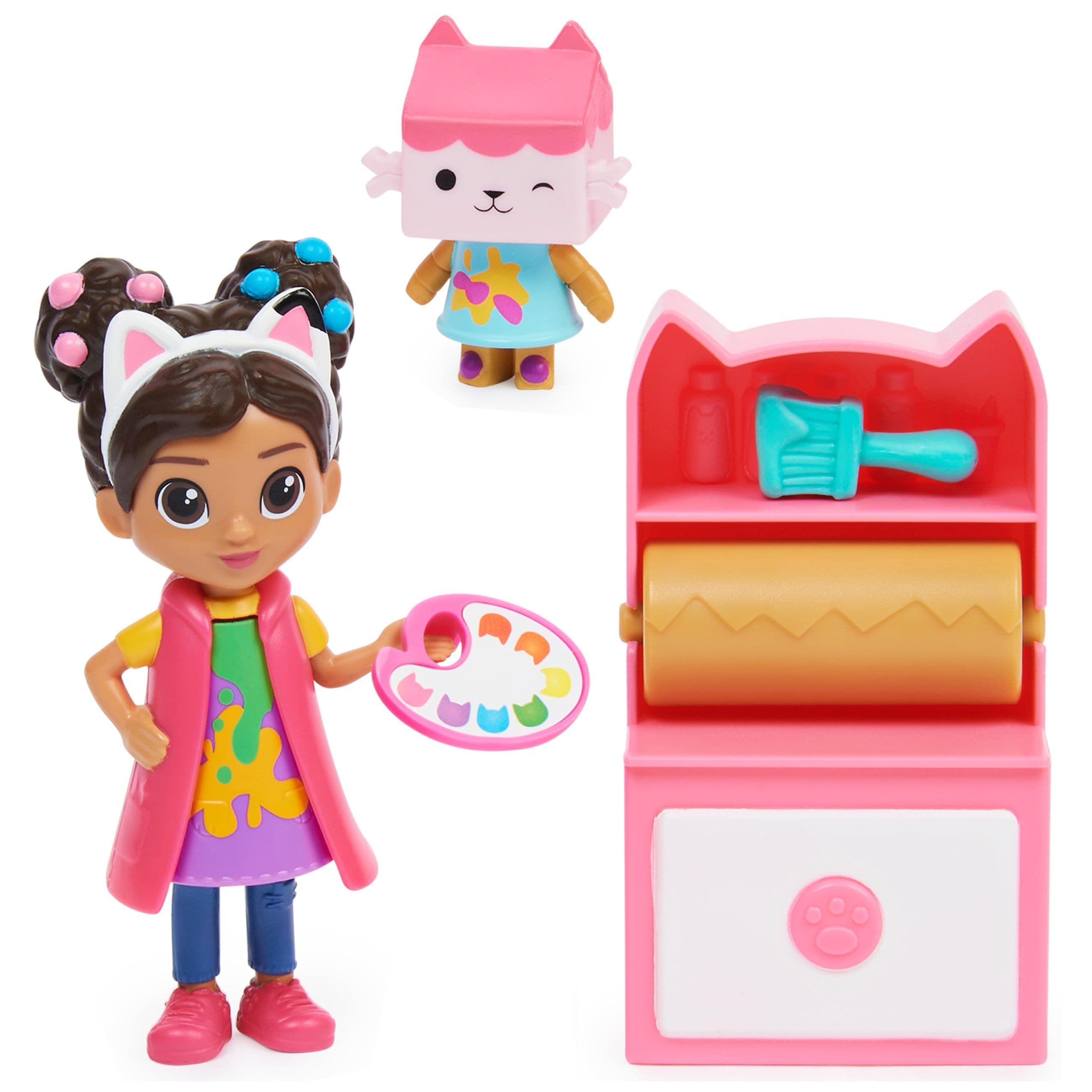 Gabby's Dollhouse Art Studio Set with 2 Toy Figures,2 Accessories, Delivery and Furniture Piece, Kids Toys for Ages 3 and up
