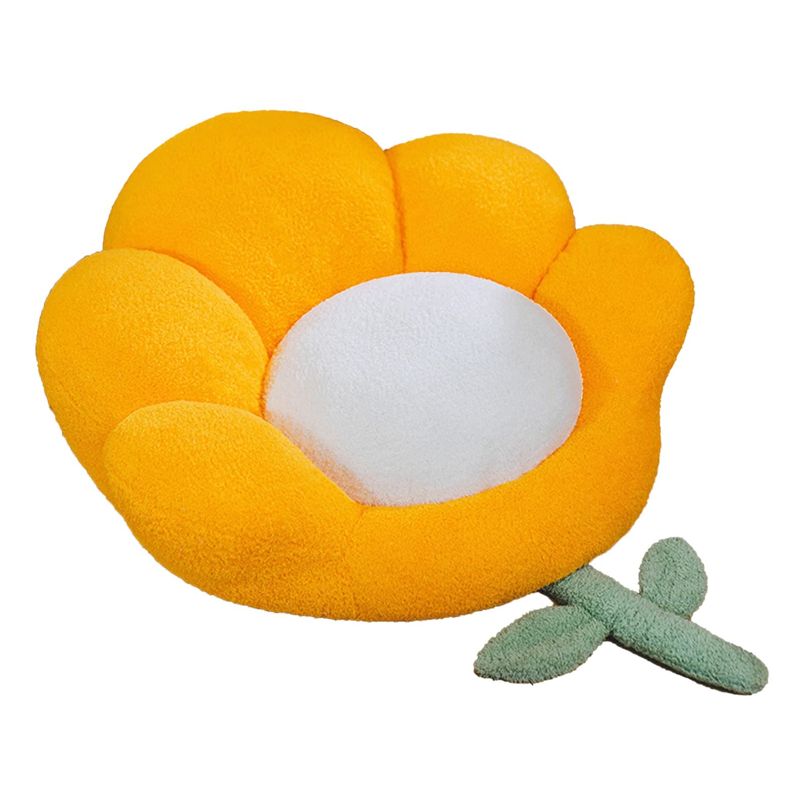 Flower Seat Cushion Cute Floor Pillow Thickened Flower Shape Floor Pillows Seating for Adults Floor Cushions for Relax Yoga Meditation Yellow 25.59" x 23.62"