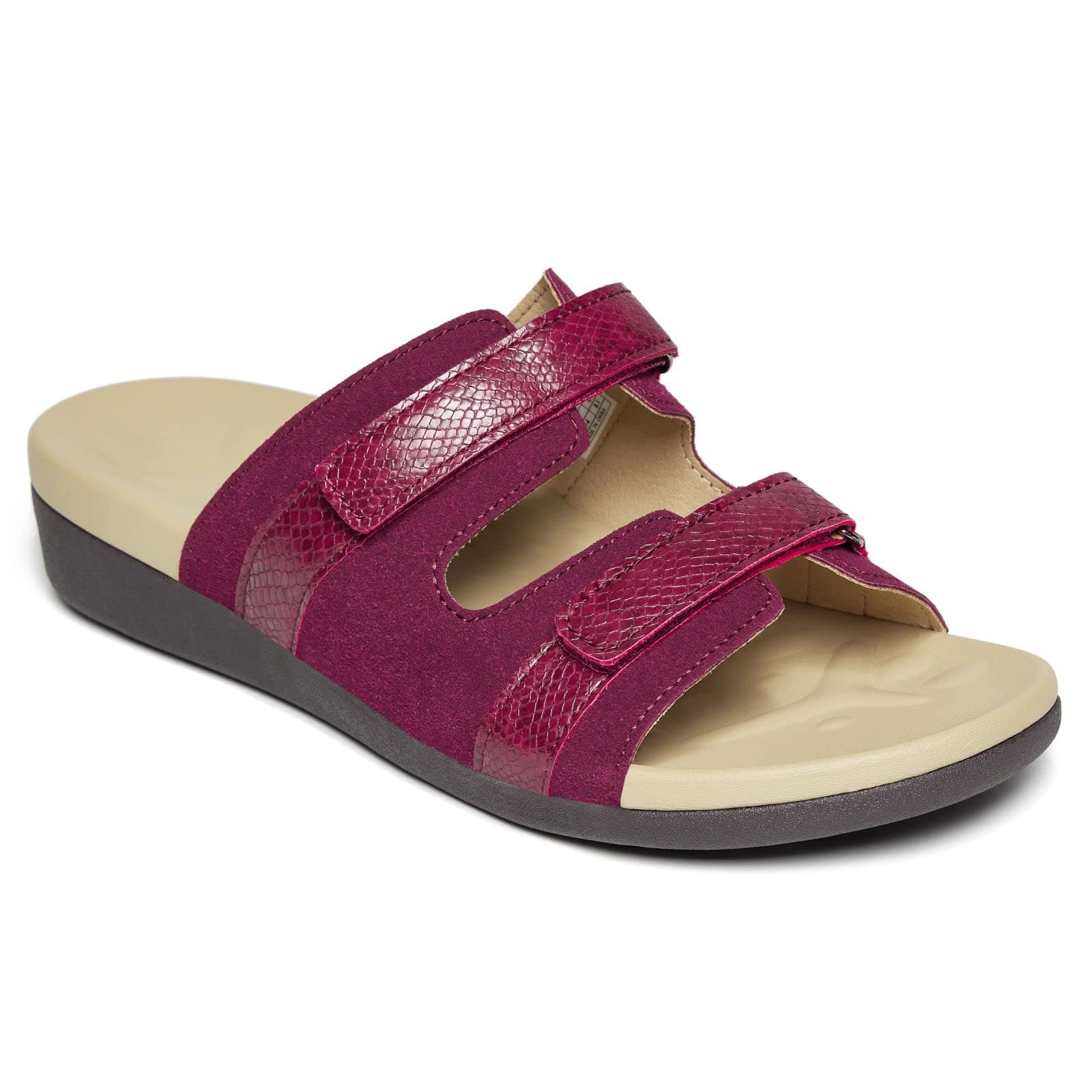 MEGNYAWomen Comfortable Walking Sandals with Arch Support, Plantar Fasciitis Slides for Flat Feet Relieve, Orthopedic Sandals with Adjustable Straps