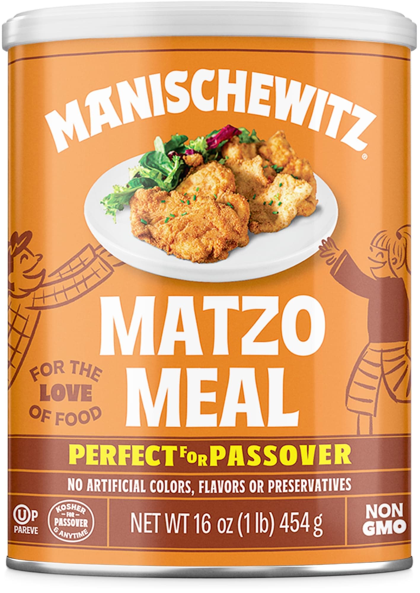 Matzo Meal, 16oz Resealable Canister | Perfect for Coating and Baking | Kosher for Passover and Year Round Use
