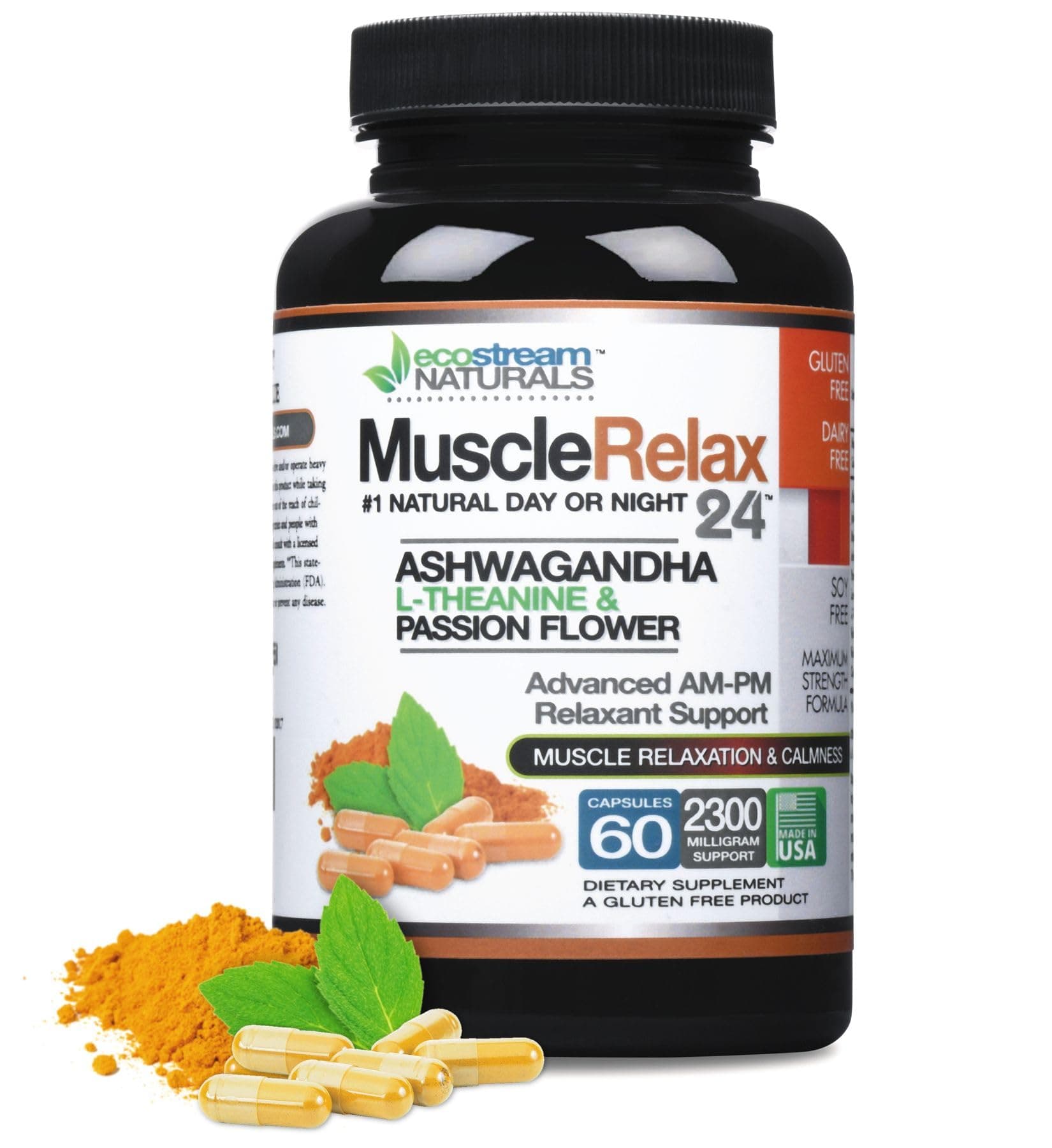 Relaxant - Muscle Relax 24/7 - Large 2,300 Milligram Day/Night Use Capsules Maximum Strength Support - with Valerian, Passion Flower, Magnesium