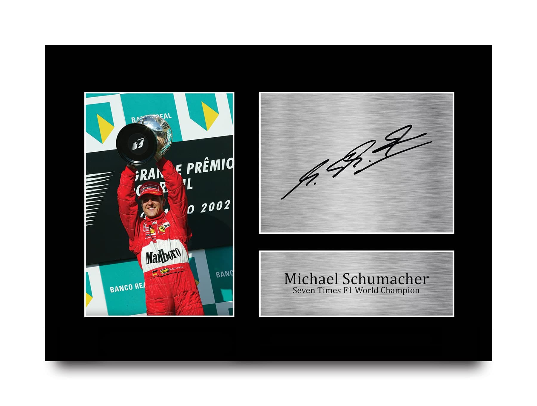 HWC Trading Michael Schumacher Gift Signed A4 Printed Autograph F1 Formula One Gifts Photo Display