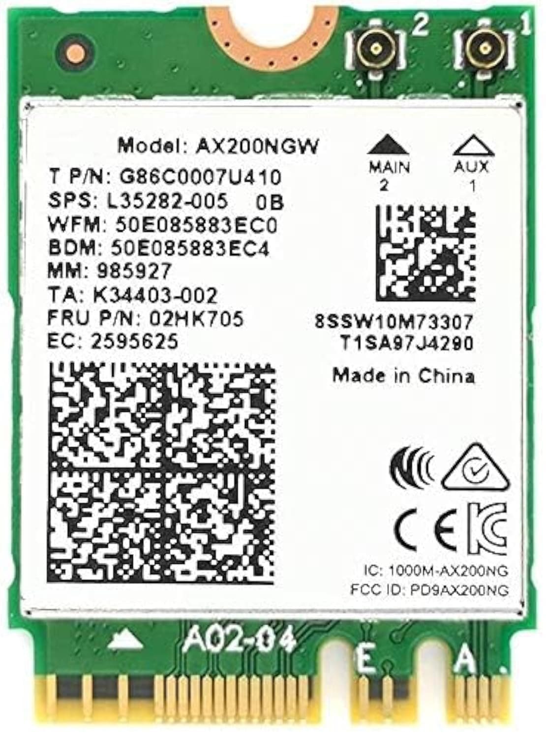 Siren WiFi Card AX200 AX200NGW,9260 AC 9260NGW Upgrade Network Card Wi-Fi 6 WiFi Module 2 x 2 MU-MIMO Wireless Card with BT 5.0 Support Windows 10 64bit Gigabit M.2/NGFF