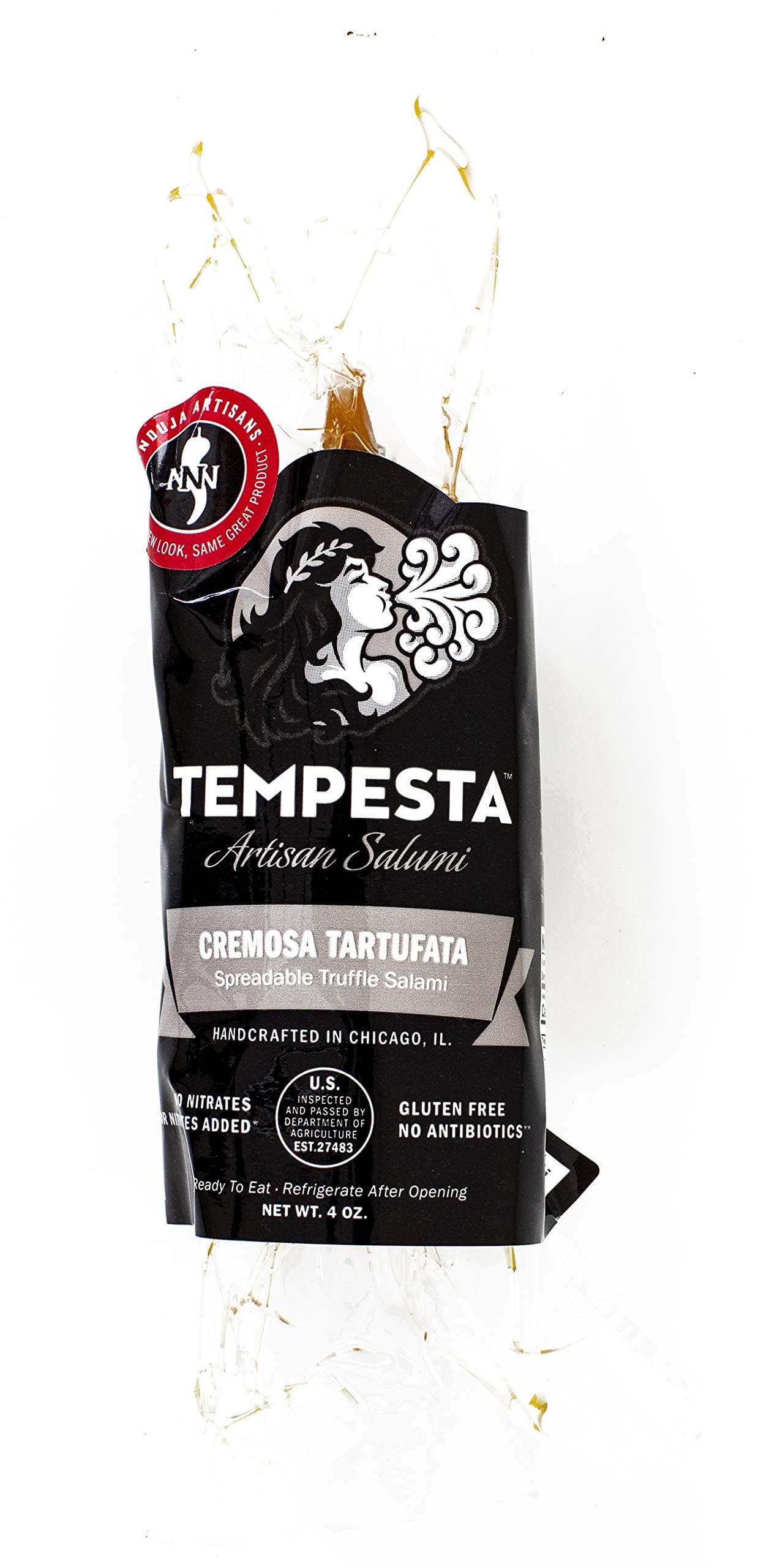 Tempesta CREMOSA TARTUFATA (Spreadable Truffle-Infused Salami, Tuscan Black Truffles and Balck Truffle Salt, Charcuterie spread) 4 OZ (Pack of 1)