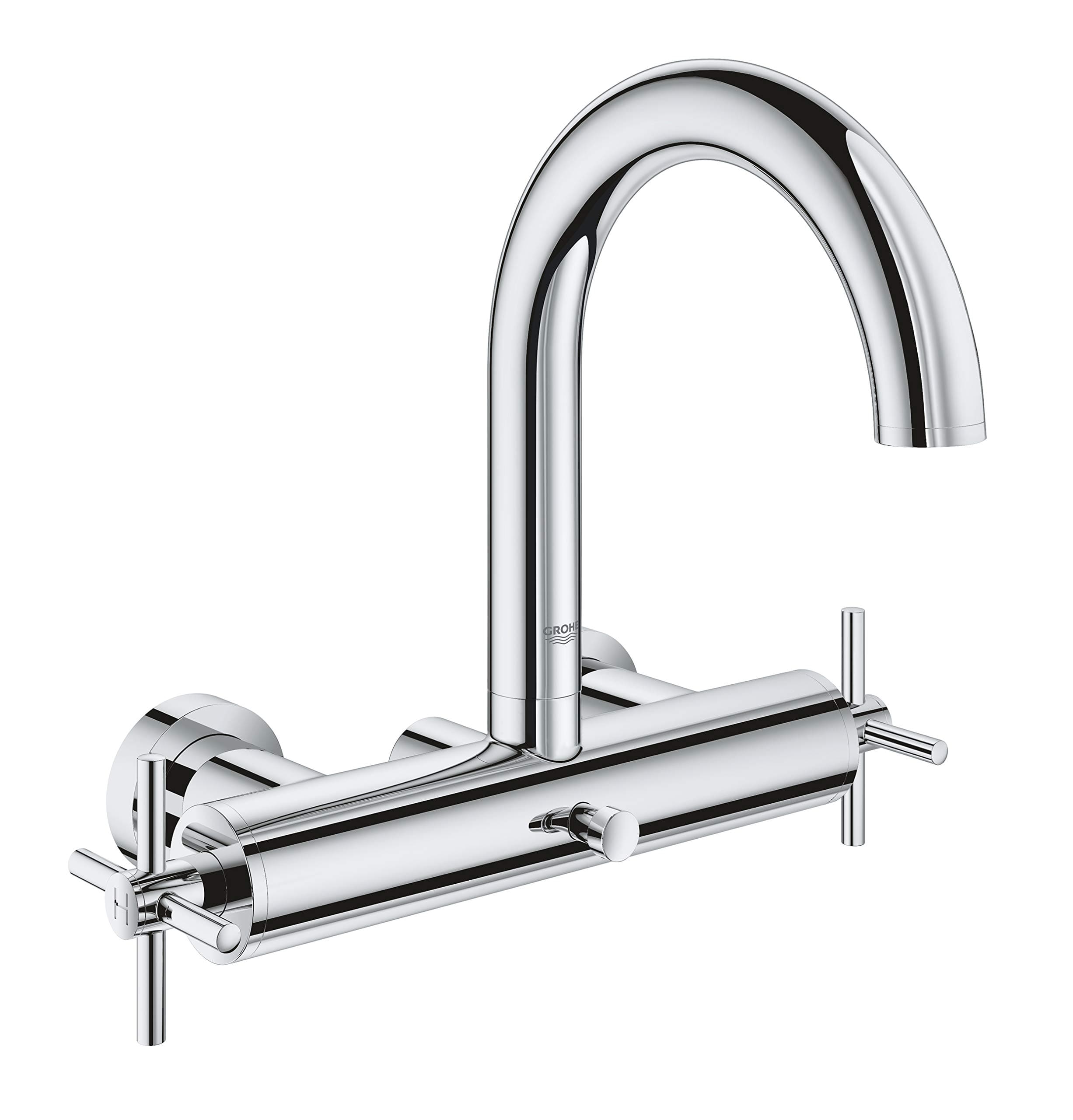 Atrio Bath/Shower mixer 1/2" | Wall Mounted | Tubular Spout | Without shower set | Chrome | 25010003