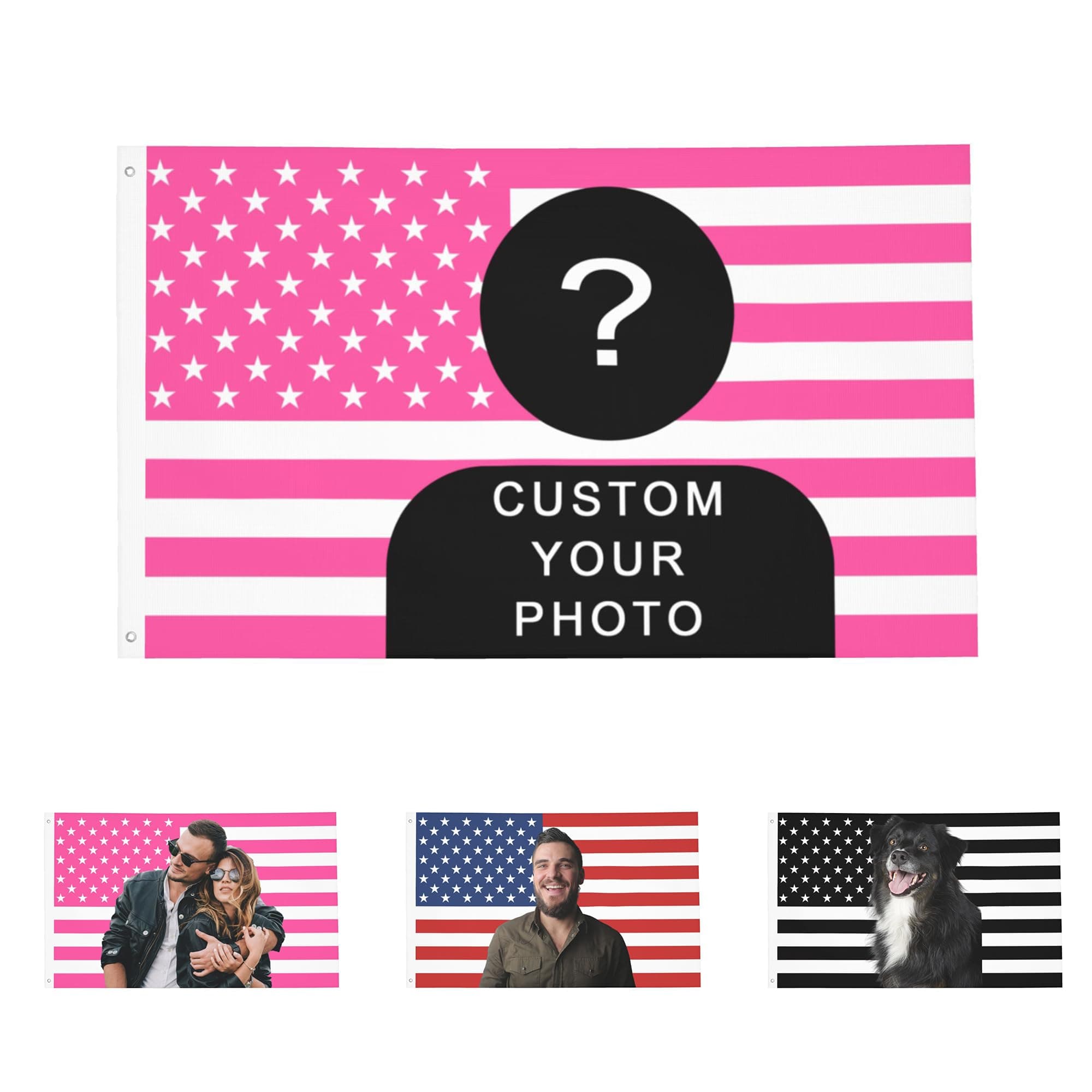 OHORTEB Custom Flag 3x5 Custom pink American Flag with Picture Image Gifts for Indoor Outdoor Decoration (Pink (American), 3X5 FT)