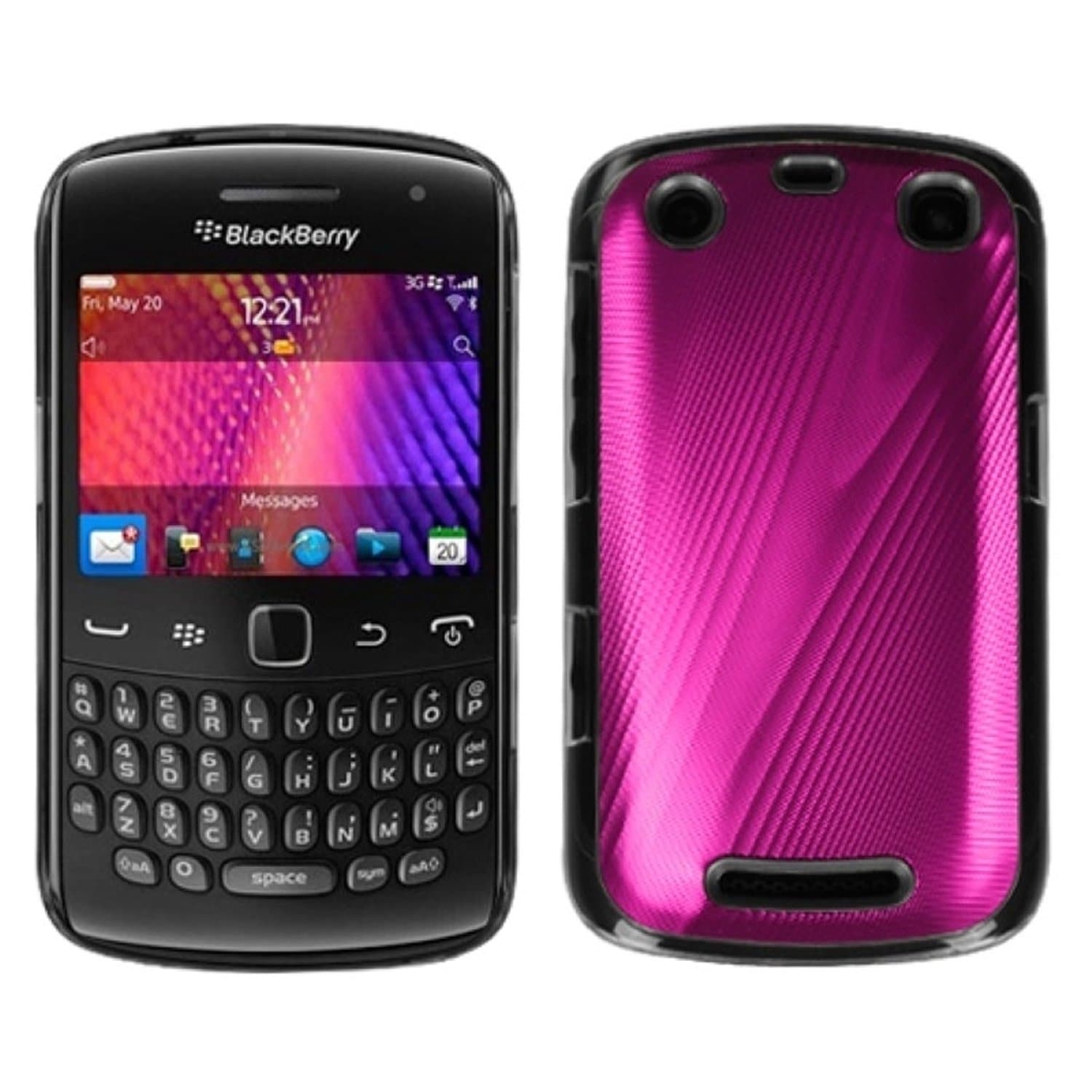 MYBAT BB9360HPCBKCO001NP Premium Metallic Cosmo Case for BlackBerry Curve 9360-1 Pack - Retail Packaging - Hot Pink