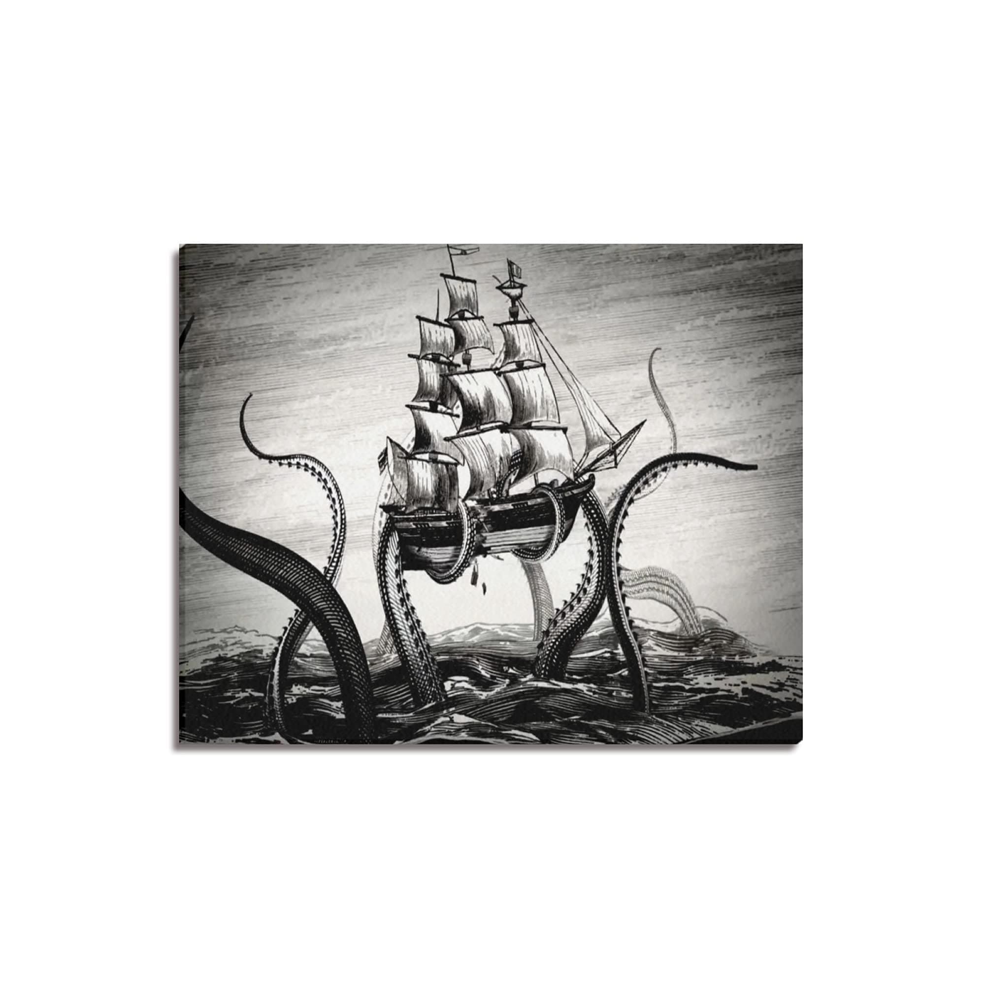 Lasana Canvas Prints The Kraken Pirates of The Caribbean Cover Canvas Print 20"x16" Oil Printing on Canvas Wall Art Home Decoration Modern Artwork