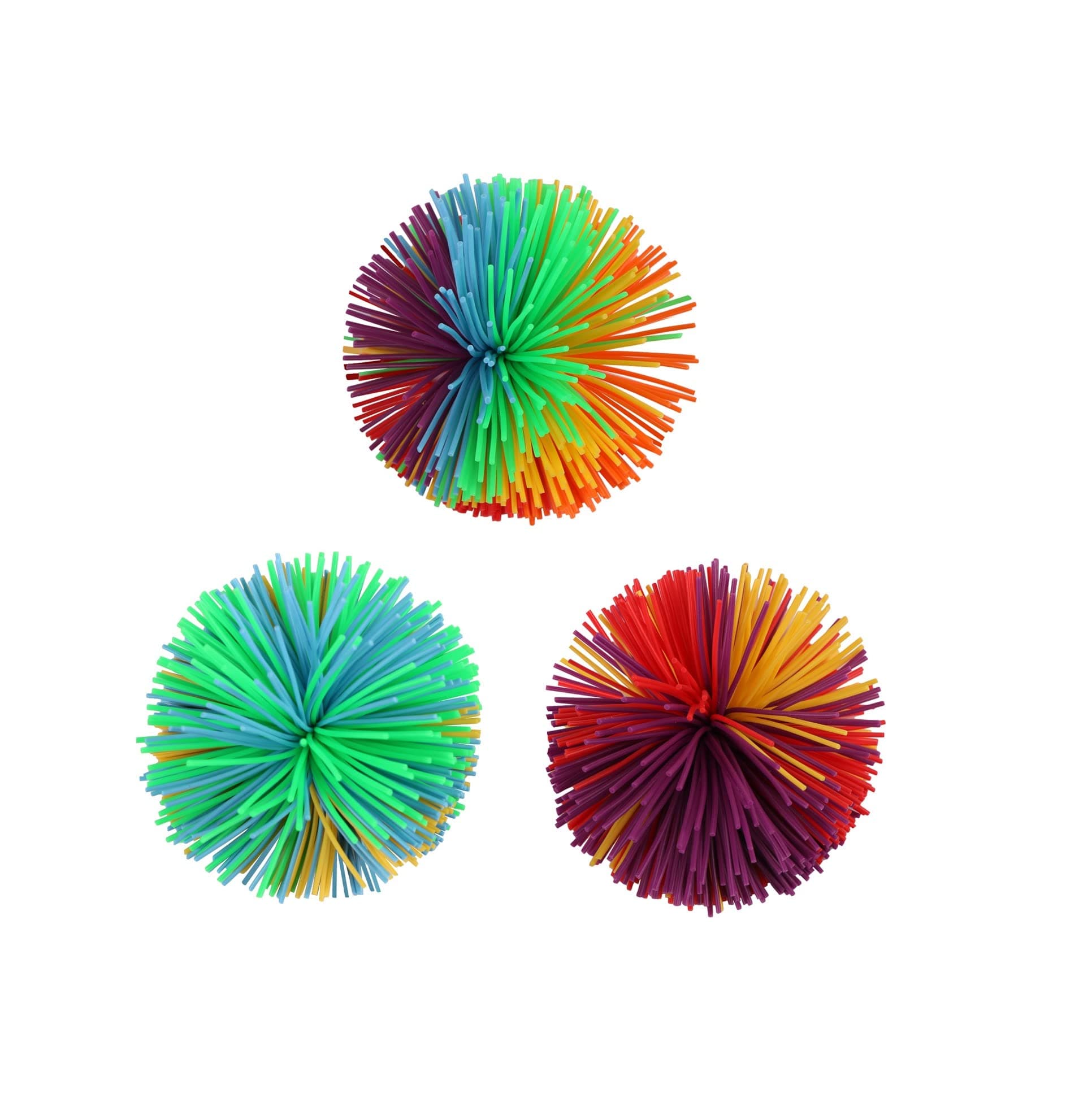 Monkey Stringy Balls, Soft Stress Balls Monkey Balls Sensory Fidgets Toys Rainbow Colorful Bouncy Pom Ball Stress Relief Sensory Toy, Pack of 3