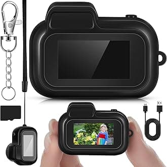 Mini Keychain Camera 1080p Small Nostalgia Retro Camera 100 Mins Battery Life Portable Micro Video for Photo Video Travel Study Recording(128gb)