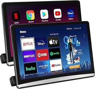 12.4" Android 4K Portable TV for Cars,Car Headrest Monitor Tablet for Back seat, Support Phone Wireless Mirror Link Touchscreen Monitors,with WiFi/Bluetooth/HDMI/USB/Airplay Video Player