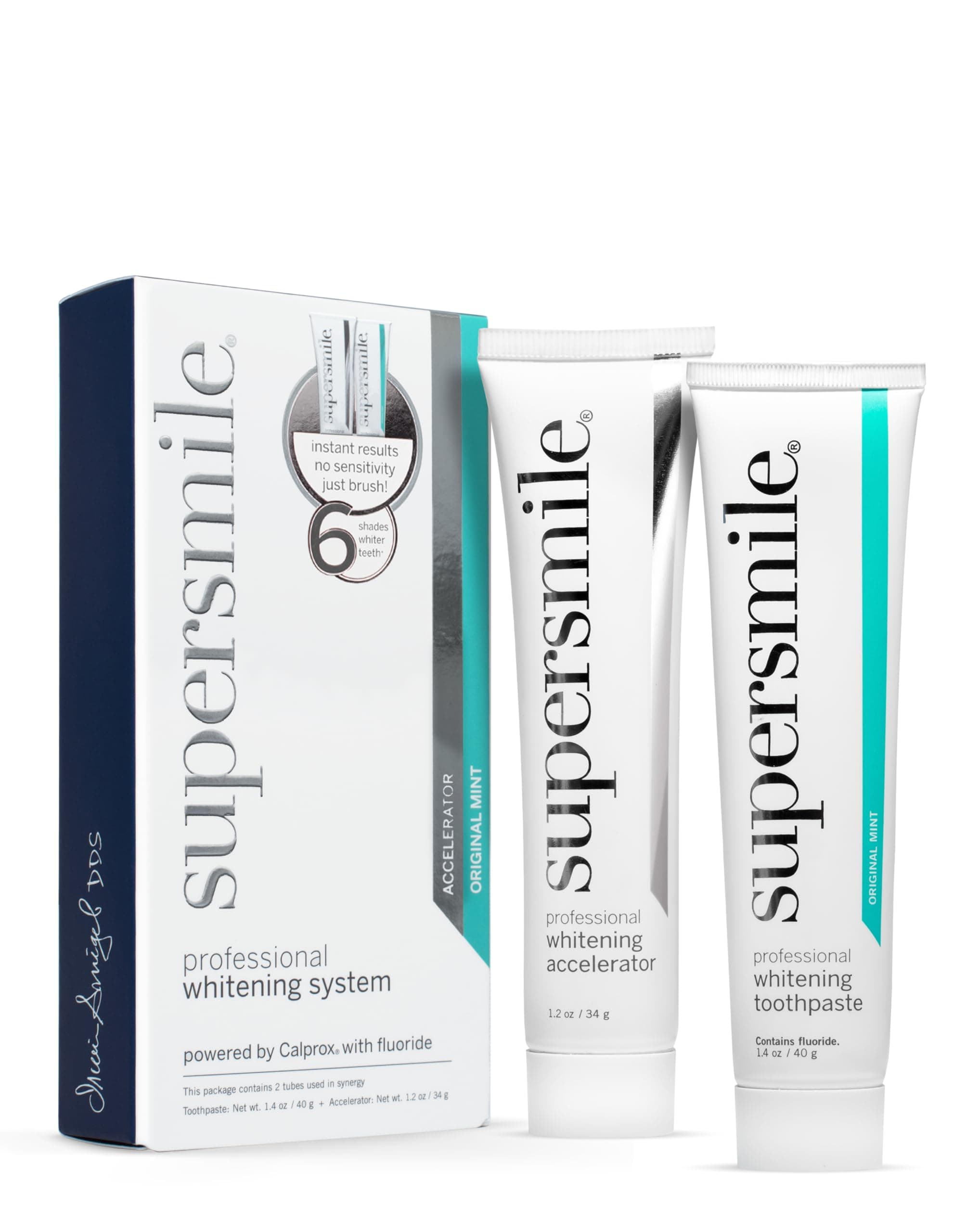 Supersmile Teeth Whitening System - Whitening Toothpaste and Accelerator - Whitens Up to 7 Shades
