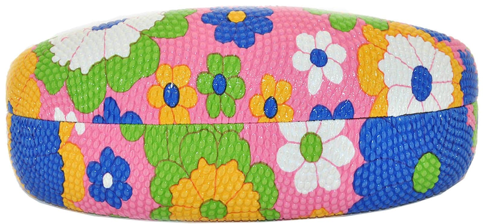 Hard Clamshell Case for Large and Oversized Eyeglasses Sunglasses - Many Colors (Daisy Pink)