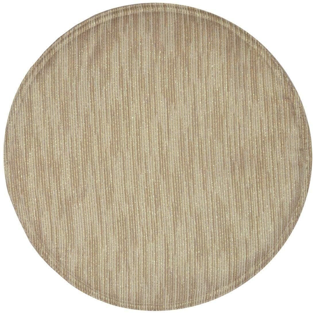 Sweet Pea Linens Gold & Cream Metallic Striped Charger-Center Round Placemat
