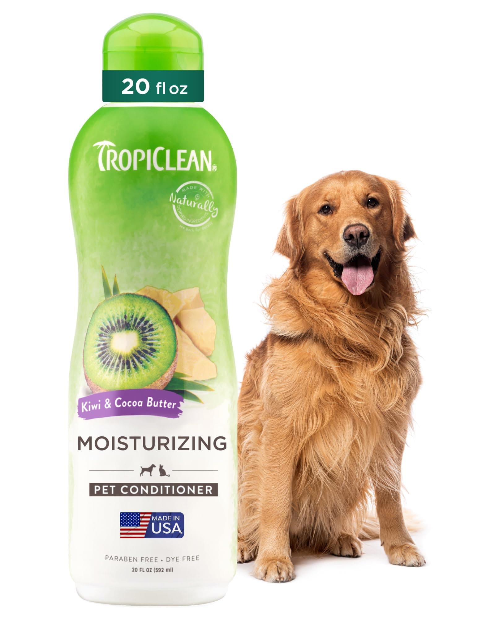 Dog Conditioner, Easy Detangling & Moisturizing Conditioner, Puppy Safe, Made in The USA, Kiwi & Cocoa Butter Scent, 20oz.