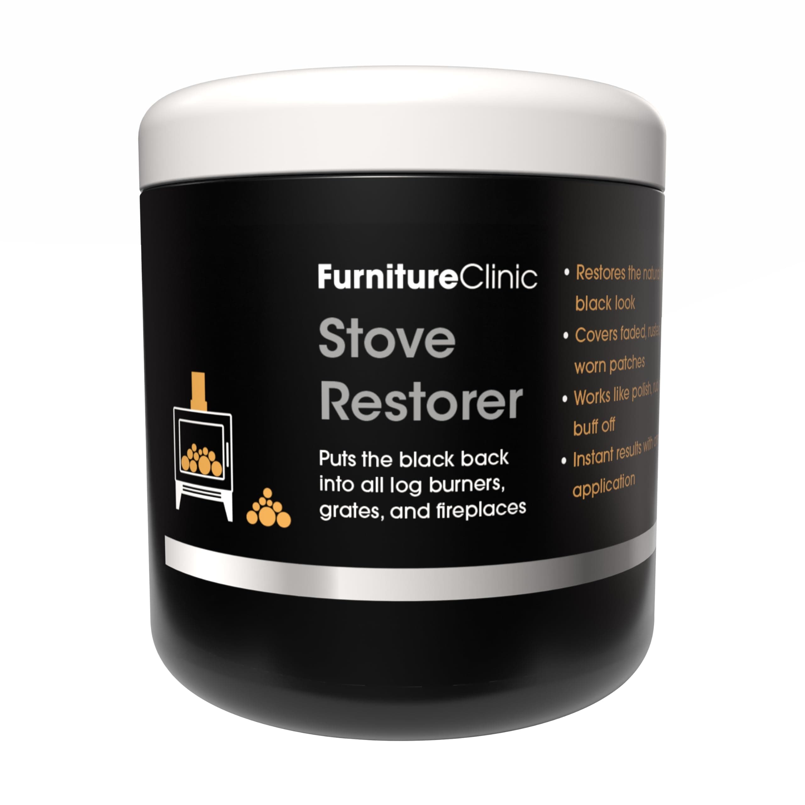 Stove Restorer - Restores The Natural Matt Black Colour on Log Burners, Grates, & Fireplaces. Works Like a Polish - 250ml