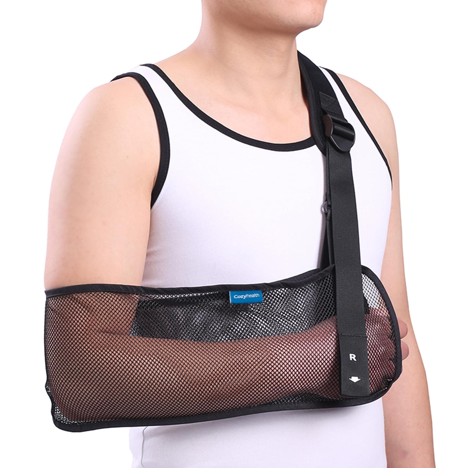 Mesh Arm Shoulder Sling Medical Shoulder Immobilizer for Shoulder Injury Torn Rotator Cuff, Adjustable Breathable Arm Brace for Shower, Right Left Arm Stabilizes Elbow Arm Wrist Injury for Men Women