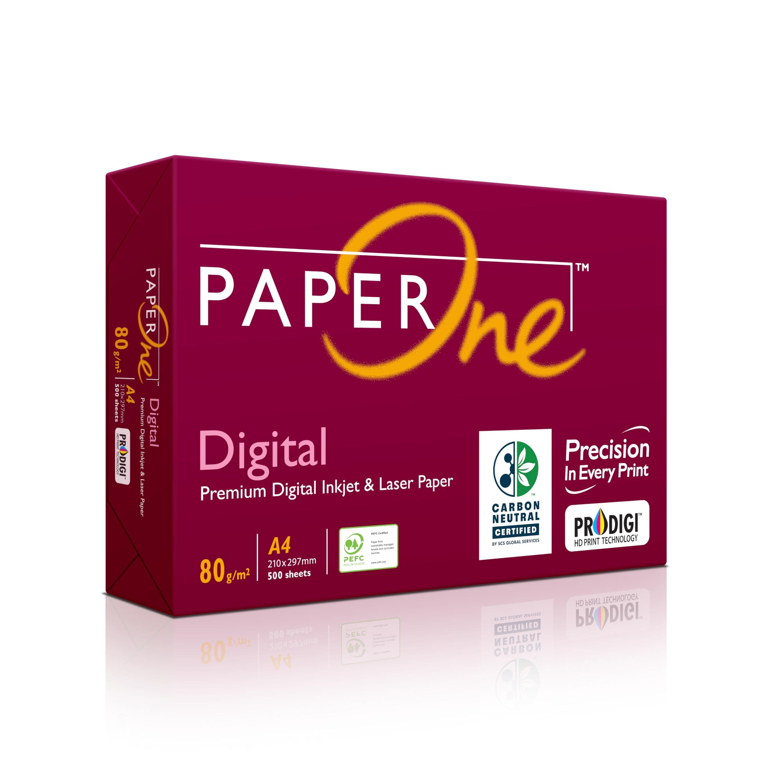 PaperOne™ Digital Carbon Neutral Premium Copy Paper, 80 GSM, A4 Size, 500 sheets ream