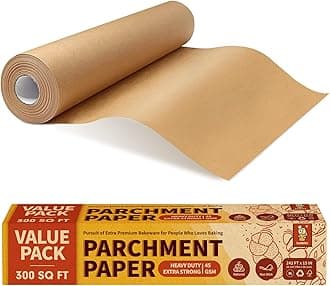 Parchment Paper Heavy Duty Unbleached Baking Parchment Roll, 38CM x 74M, Non Stick Baking Paper Roll for Baking, Cooking, Freezing, for Oven, Kitchen, Air Fryer, Freezer, Pastry