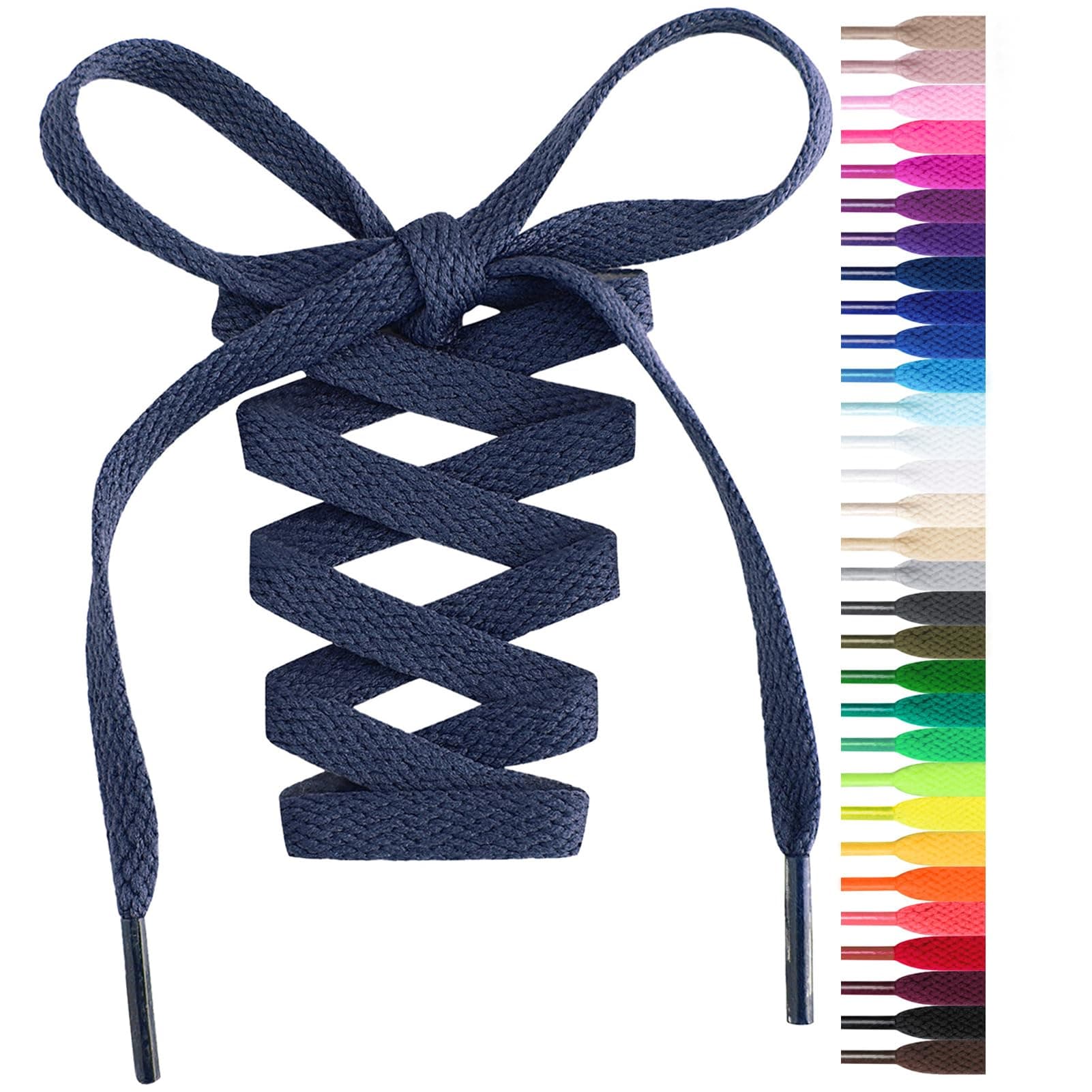Flat Shoelaces 5/16" - 20 Colors in 36"-72" Shoe Laces For Sneakers