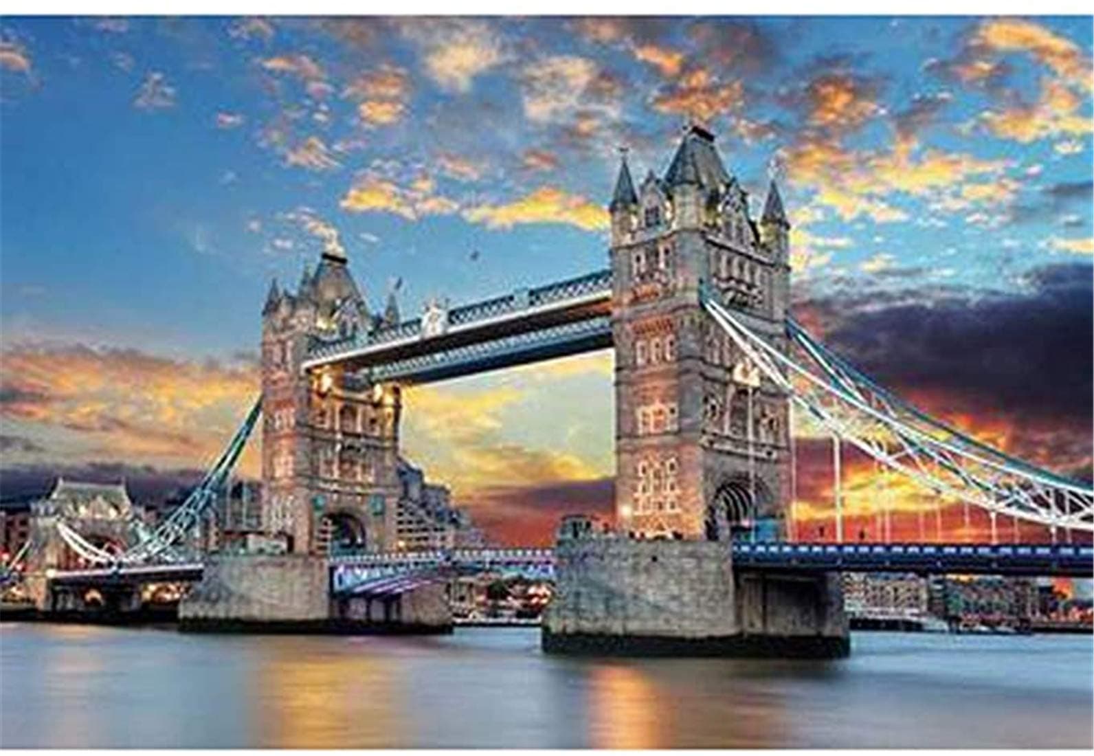 Funny 1000 Pieces Jigsaw Puzzles for Adults-Thames London Tower Bridge-Cardboard Puzzles, Educational Games, Brain Challenge Puzzle for Kids-Unique Home Decorations and Gifts