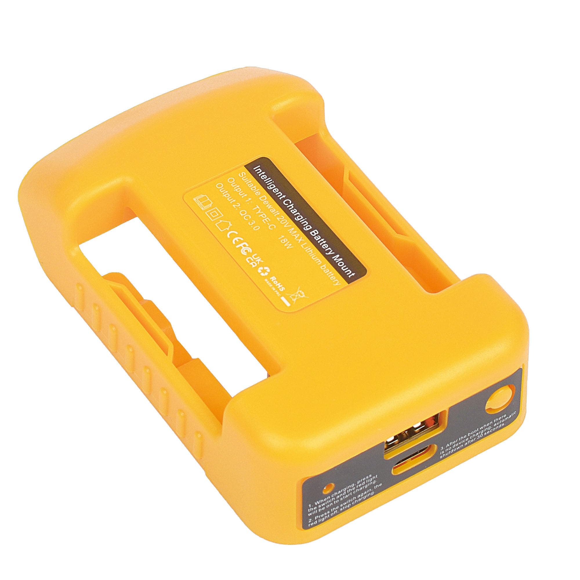 Battery Adapter for Dewalt 18V/20V Adaptor with USB-A Charger & Type-C Power Source Charger for Dewalt 20v 18V MAX Lithium Battery(Adapter Only)