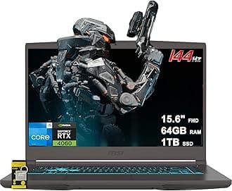 Thin 15 Gaming Laptop 15.6" FHD IPS 144Hz Intel Octa core i5-13420H (Beats i7-12650H) 64GB RAM 1TB SSD GeForce RTX 4060 Backlit Type-C Win11 ICP Hub