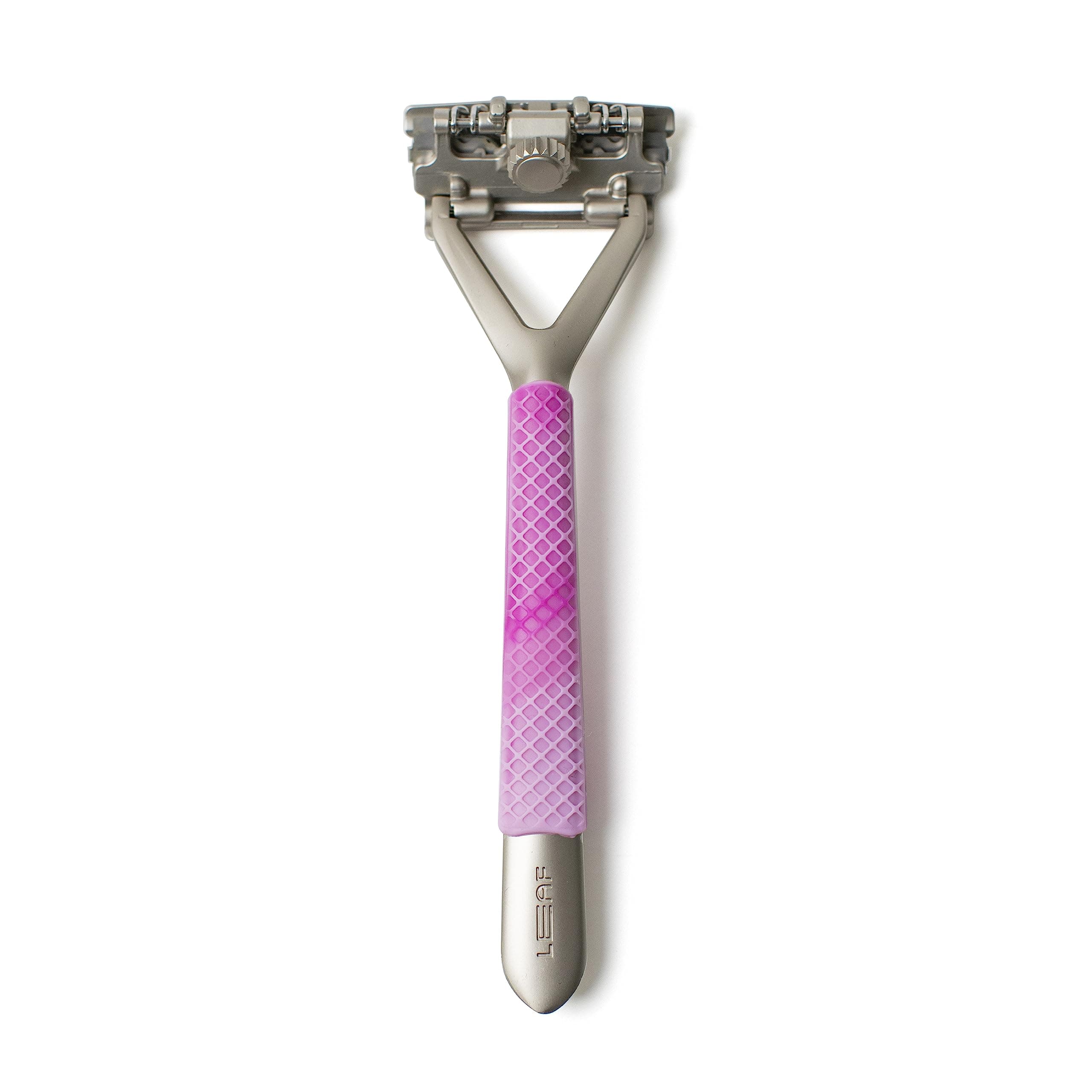 Leaf Shave | The Leaf Razor Grip Sleeve, Pink Swirl - Silicone Razor Handle Grip