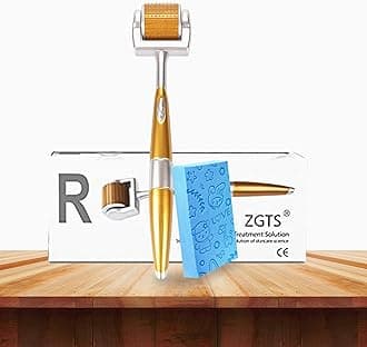 ZGTS Derma Roller 0.5mm Combo with Ultra Soft Bath Body Shower Sponge – Titanium Dermaroller for Hair Regrowth & Beard Growth with Exfoliating Spa Sponge for Dead Skin & Cellulite Removal (Pack of 4)