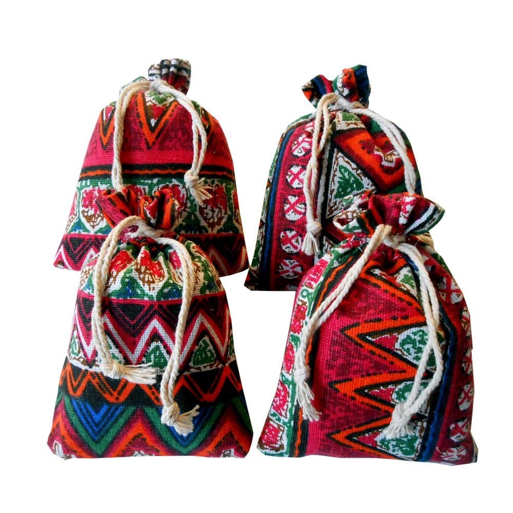 4 linen bags filled with dried lavander flowers "Mod. Trival" 14 x 10 cm (4x30gr stuffed into our multicolored bags) - Very fragrant