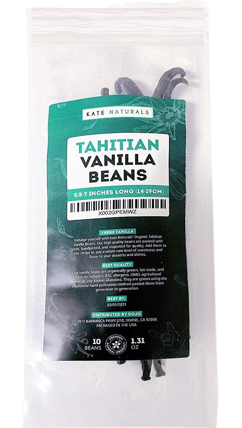 10 Vanilla Beans (Tahitian). Whole Extract Grade A Pods for Baking, Homemade Pure Extract, Brewing, Coffee, Cooking.