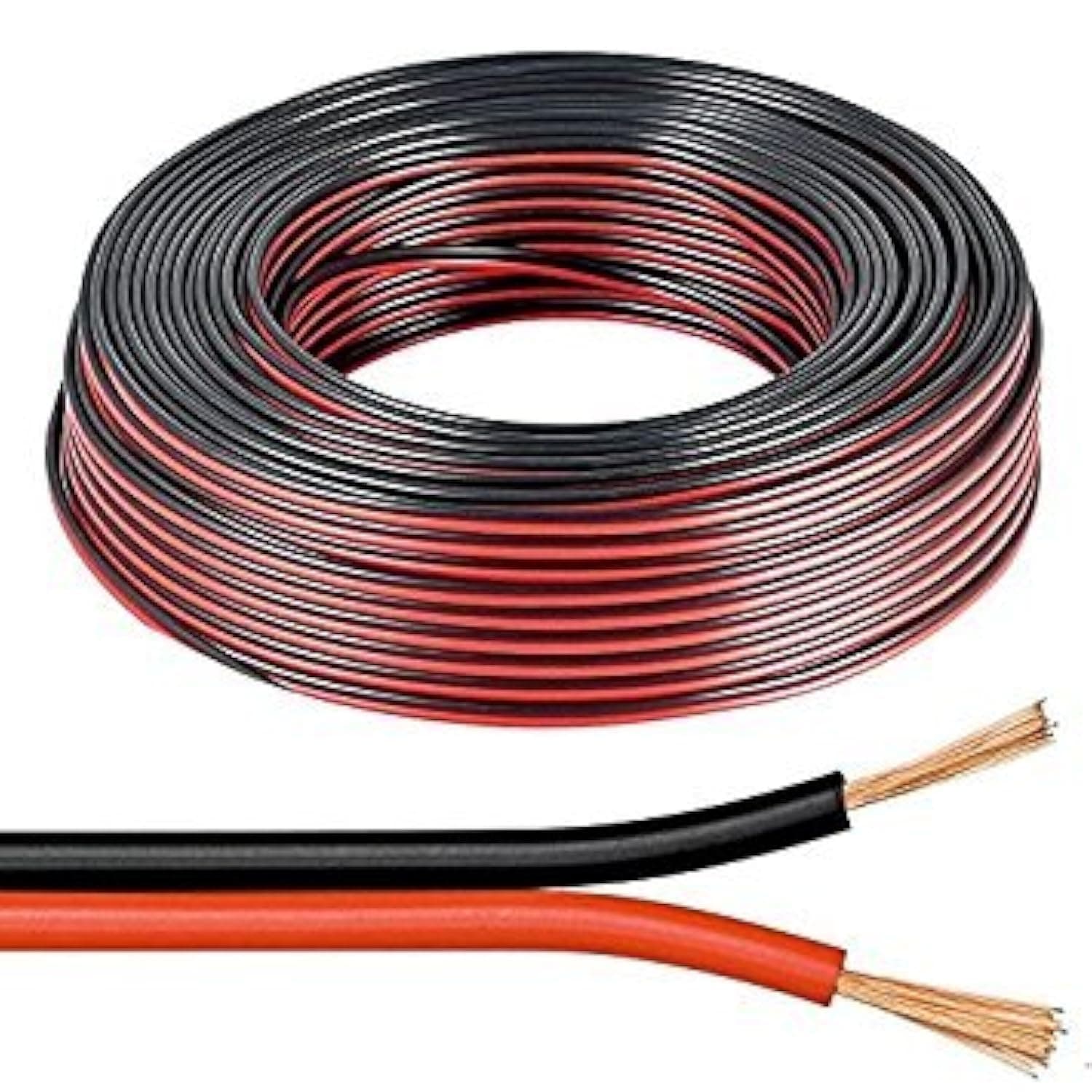 10m Red/Black 2x 1mm 2x 89 Strand Speaker Cable Wire for Home HiFi/Car Audio etc