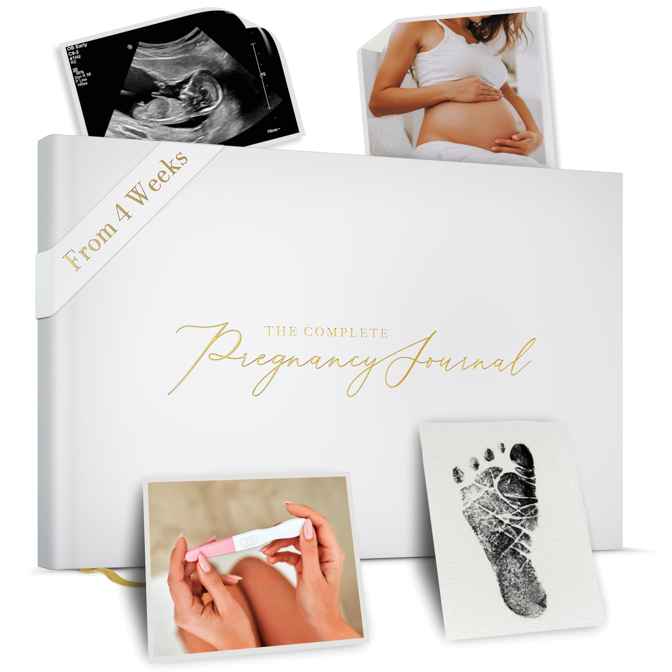 Pregnancy Journal Memory Book - Great First Time Mom Baby Gift - Keepsake Pregnancy Book Journals - 40 Weekly Calendars Milestone Journey - For Ultrasound Photos Tracking