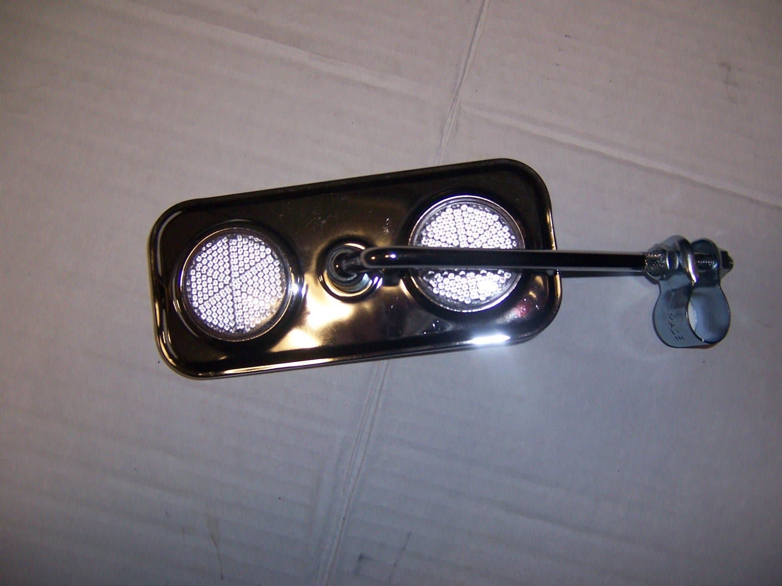 EL GORDO Rectangle Chrome Mirror with Clear Reflector