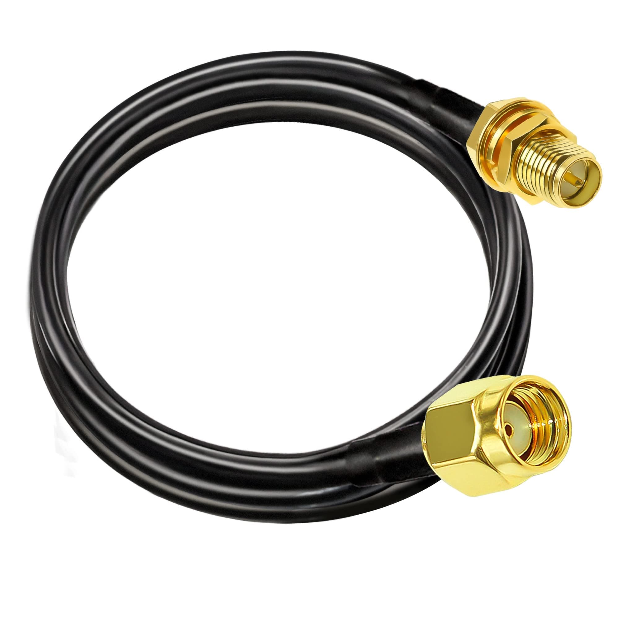 Cable RG58 6.6 feet(2M) Reverse Polarity SMA Female to Male Extension RP-SMA Cable 50ohm for RF Radio WiFi Antenna GPS Low Loss Antenna