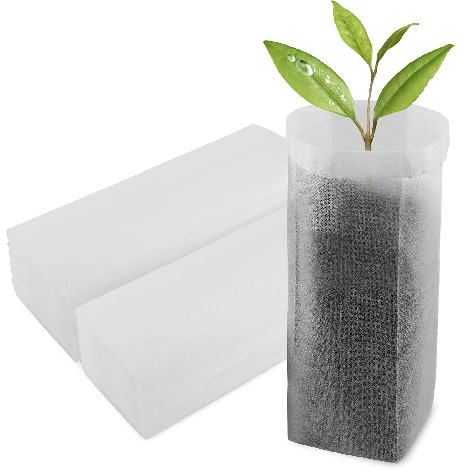 100pcs Nursery Bags for Plants - 7.87x13.77 inches Breathable Plant Grow Bags, Fabric Grow Seedling Pots for Vegetable, Fruit, Flower