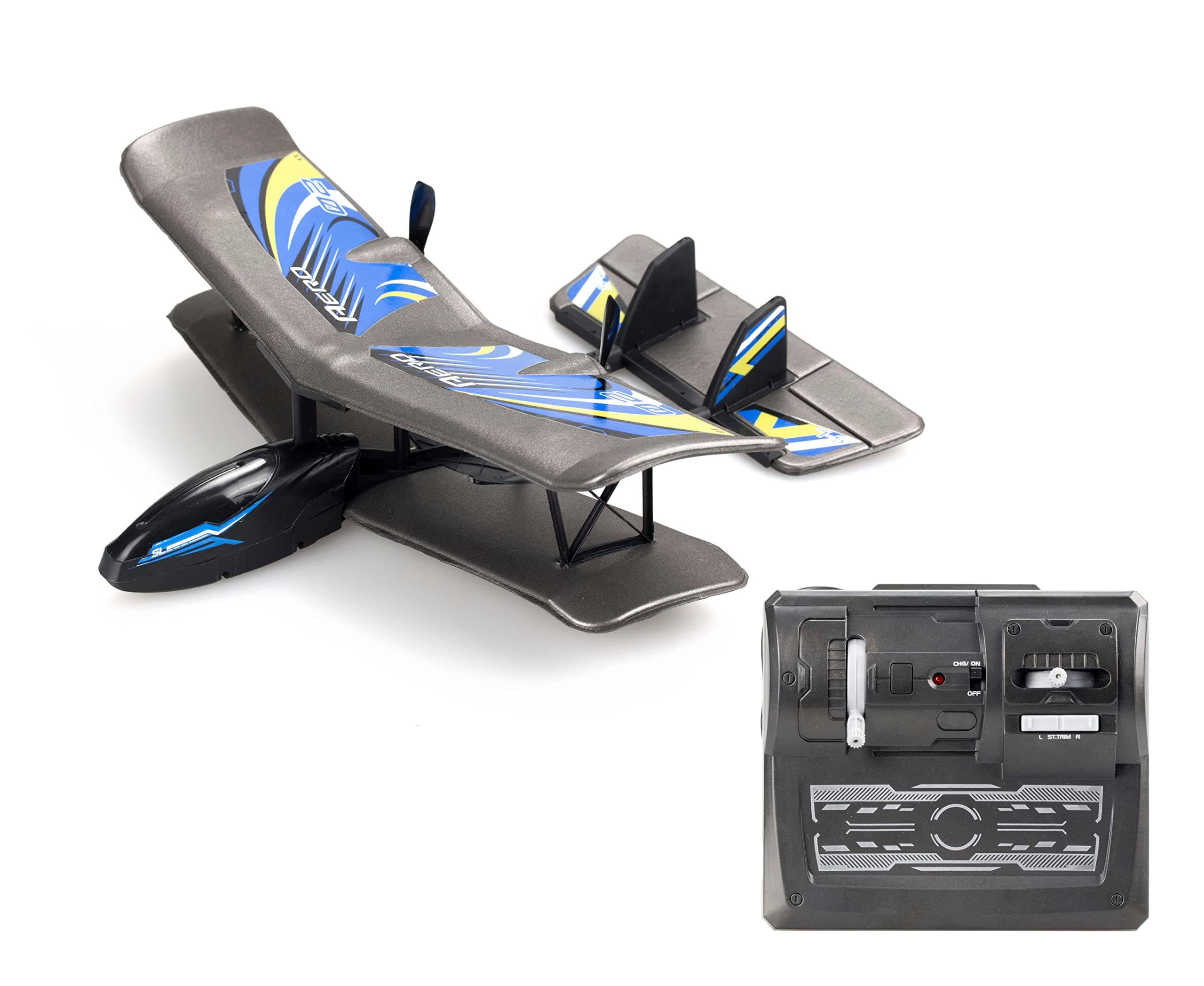 SilverLit Bi-Wing Evo Lightweight Durable 2-Channel Plane with Twin Motors and Easy Control 2.4GHz RC Aircraft