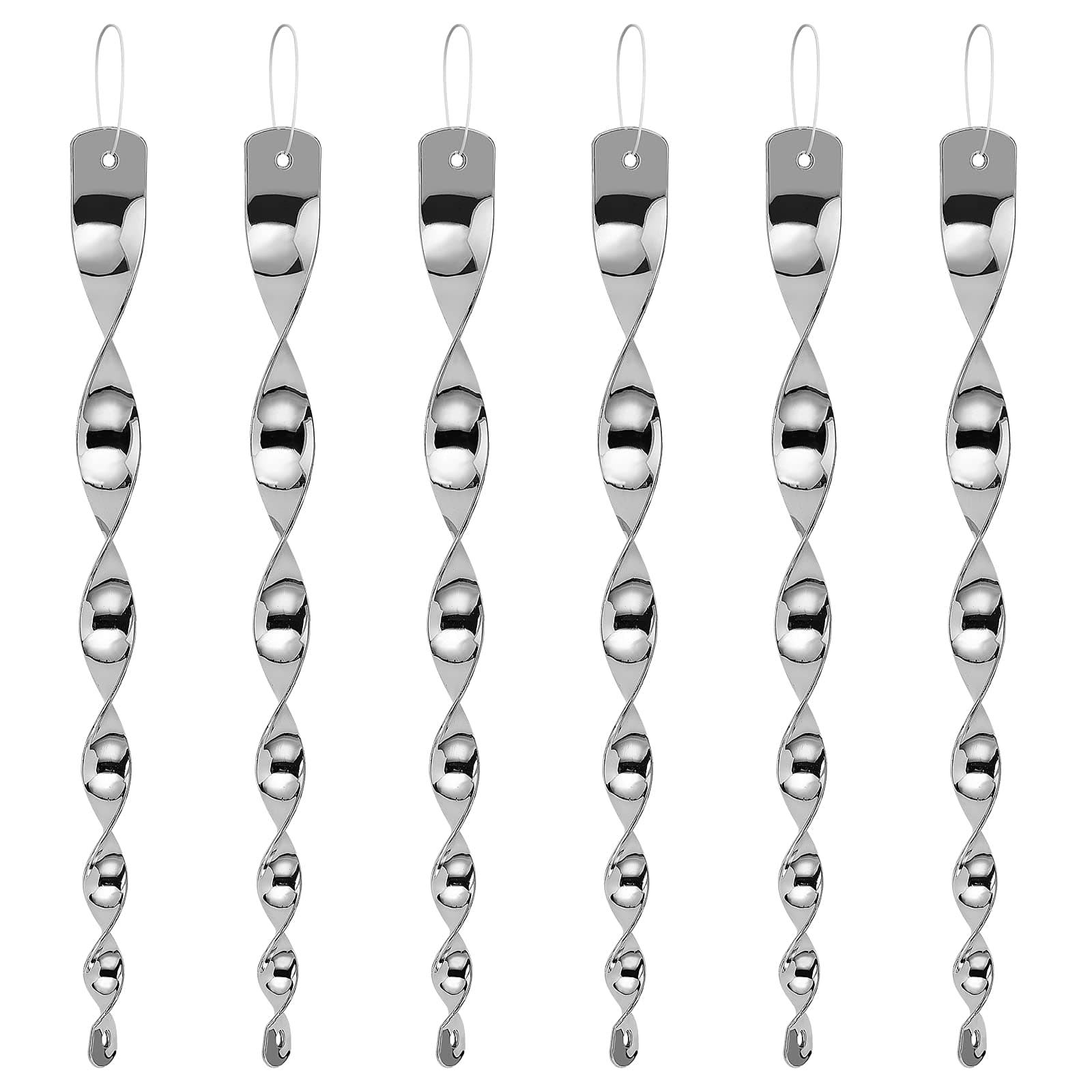 Besmon Woodpecker Bird Scare Devices，Reflective Scare Rods Control Device to Keep Birds Away from Patio Pool（Christmas Reflective Strip Hanging Home as Decoration） (6PCS)