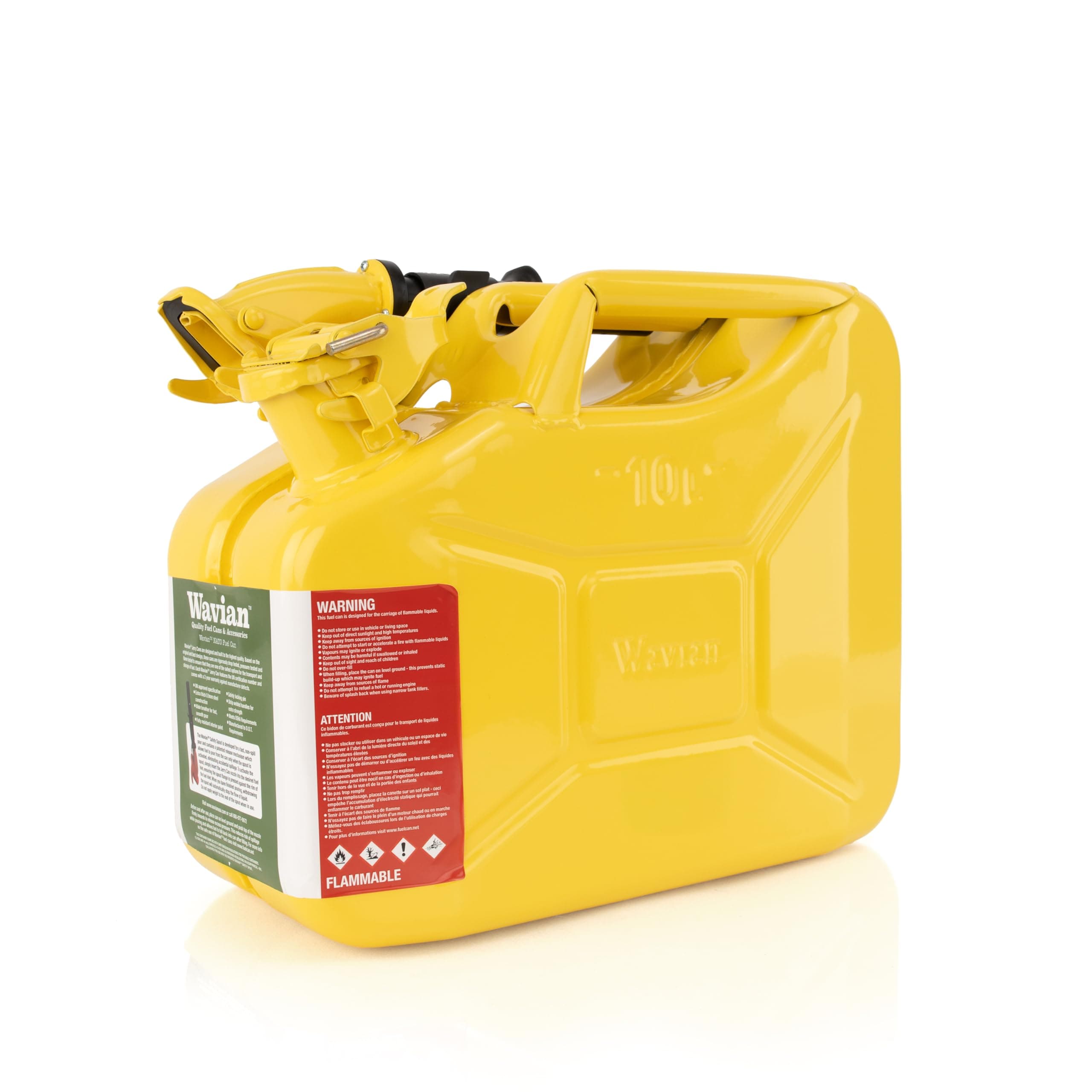 ウェイビアン USA JC0010BVS 本物のNATO ジェリー燃料用缶と注ぎ口システム 黒 10リットル 10 L イエロー JC0010YVS