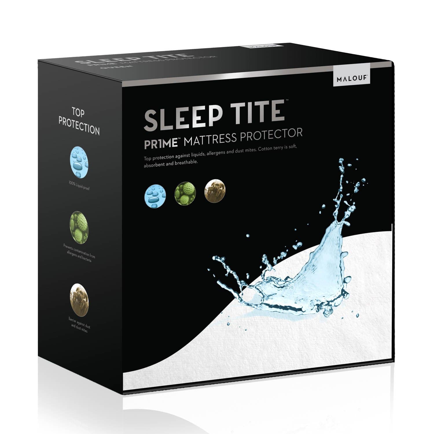SLEEP TITE Hypoallergenic 100% Waterproof Mattress Protector - 15-Year U.S. Warranty - Vinyl Free - Cal Queen