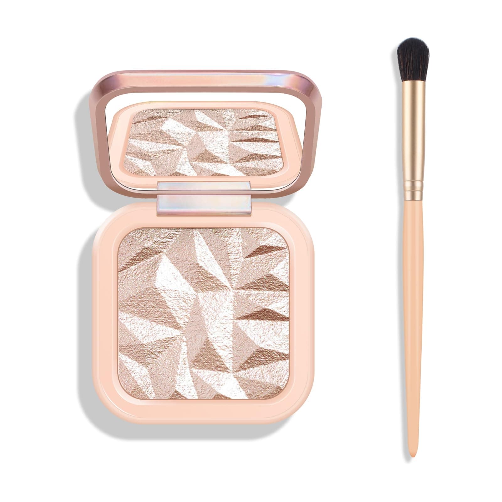KYDA Face Highlighter Palette, High Glossy Face Illuminator Palette, Natural Glow Finish, Pearl Shimmer Smooth Baked Powder, Lasting Sparkling Rose Gold Highlighter Makeup-DAWN GLOW