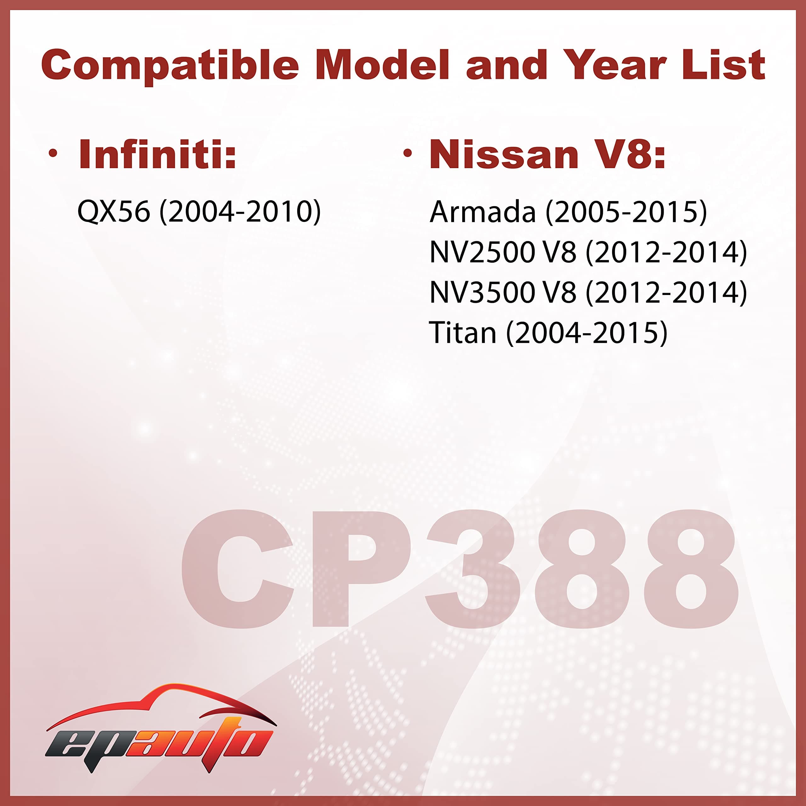 EPAuto CP388 (CF10388) Replacement for Nissan/Infiniti Premium Cabin Air Filter includes Activated Carbon