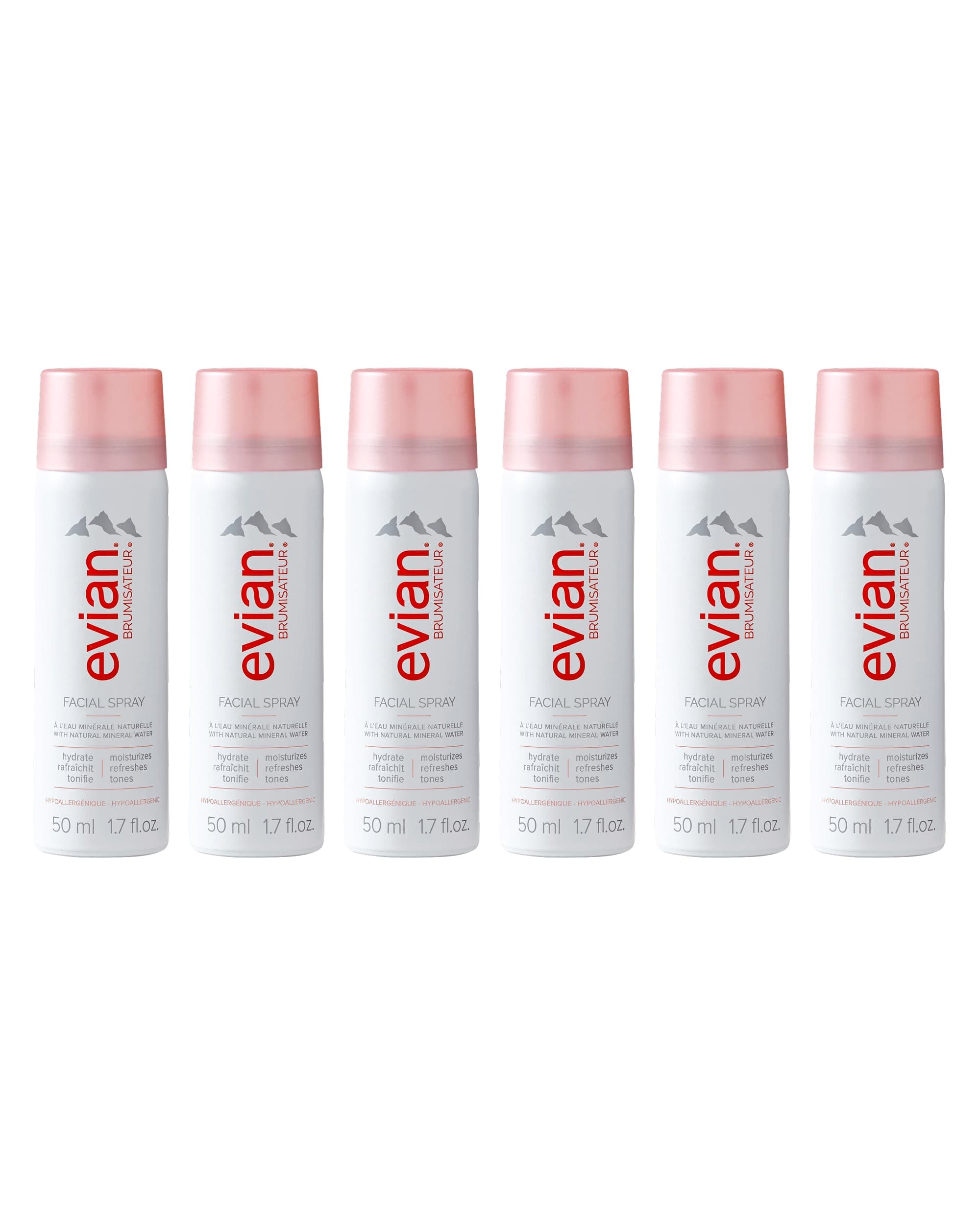 BRUMISATEUR Evian Facial Spray, 1.7 oz. Travel 6-Pack